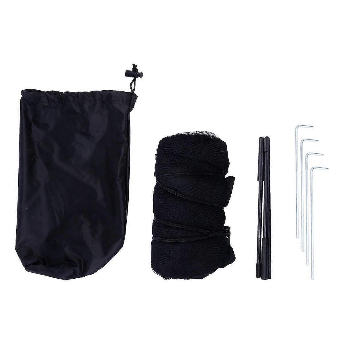Portable Camping Tent Triangle Net Outdoor Equipment Black 5Pcs Foldable