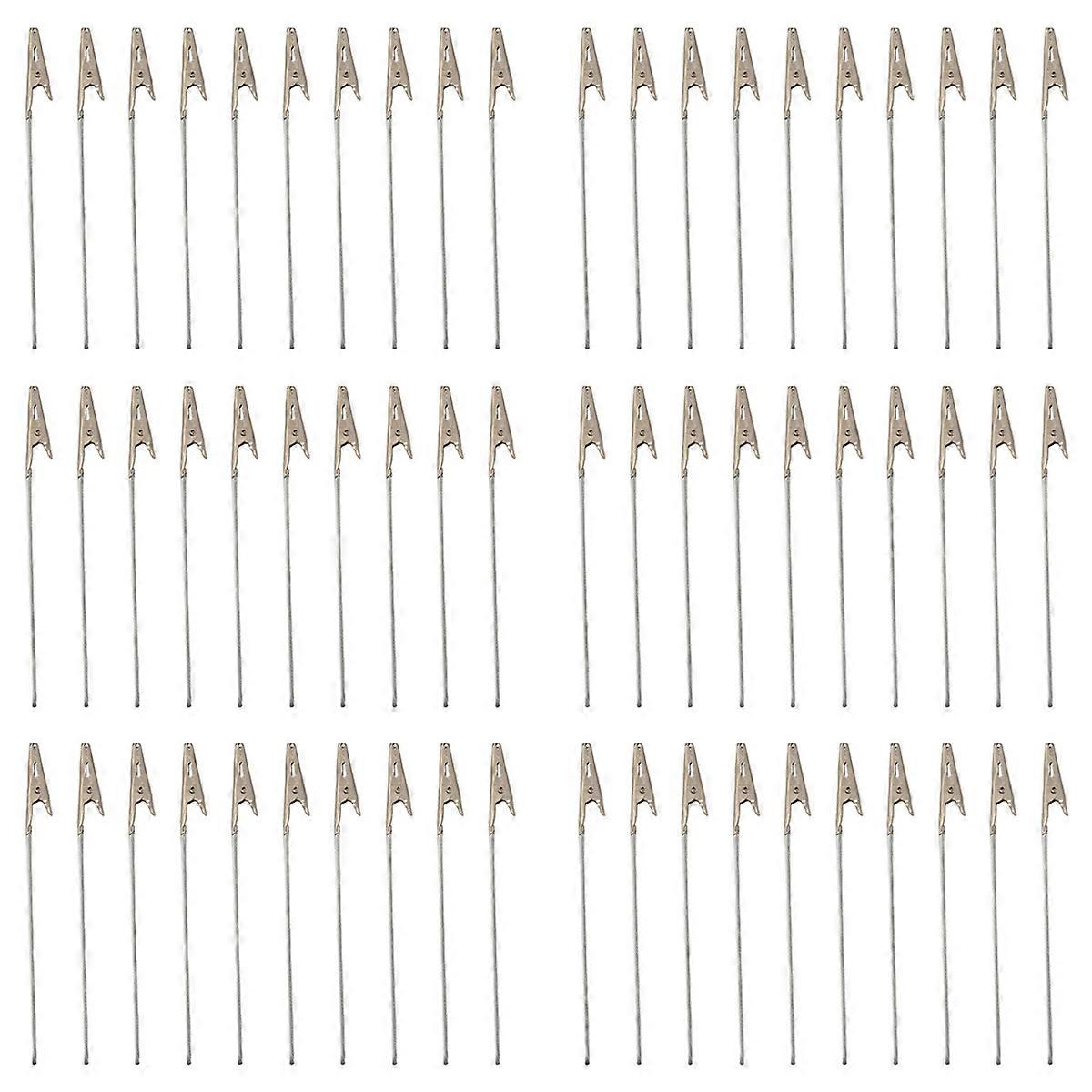 60 X Crocodile Metal Clips with Wire Stalk Alligator Clamps for Memo Note Card Holders