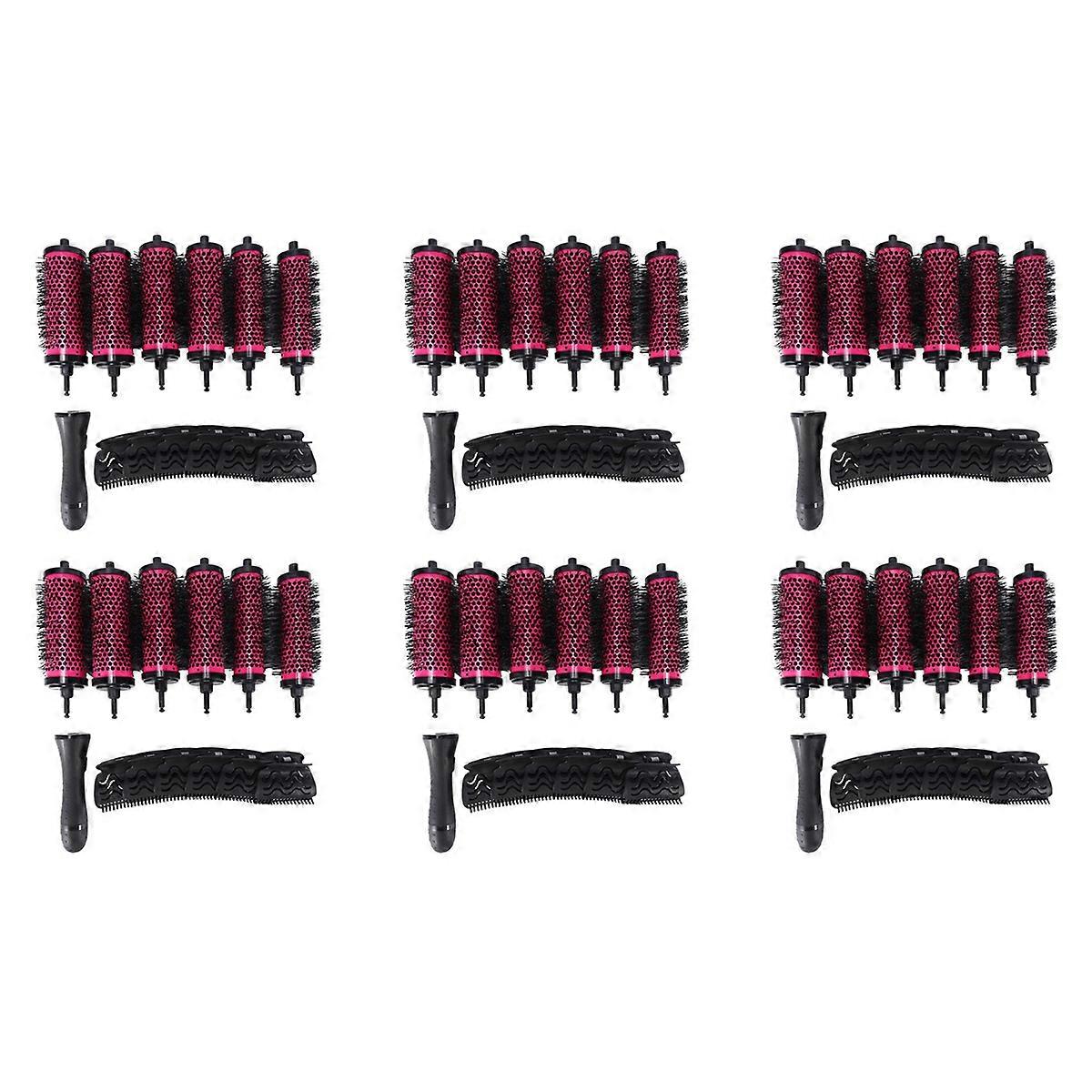36pcs 3 Sizes Detachable Handle Hair Roller Brush with Positioning Clips Aluminum Ceramic Curler Com