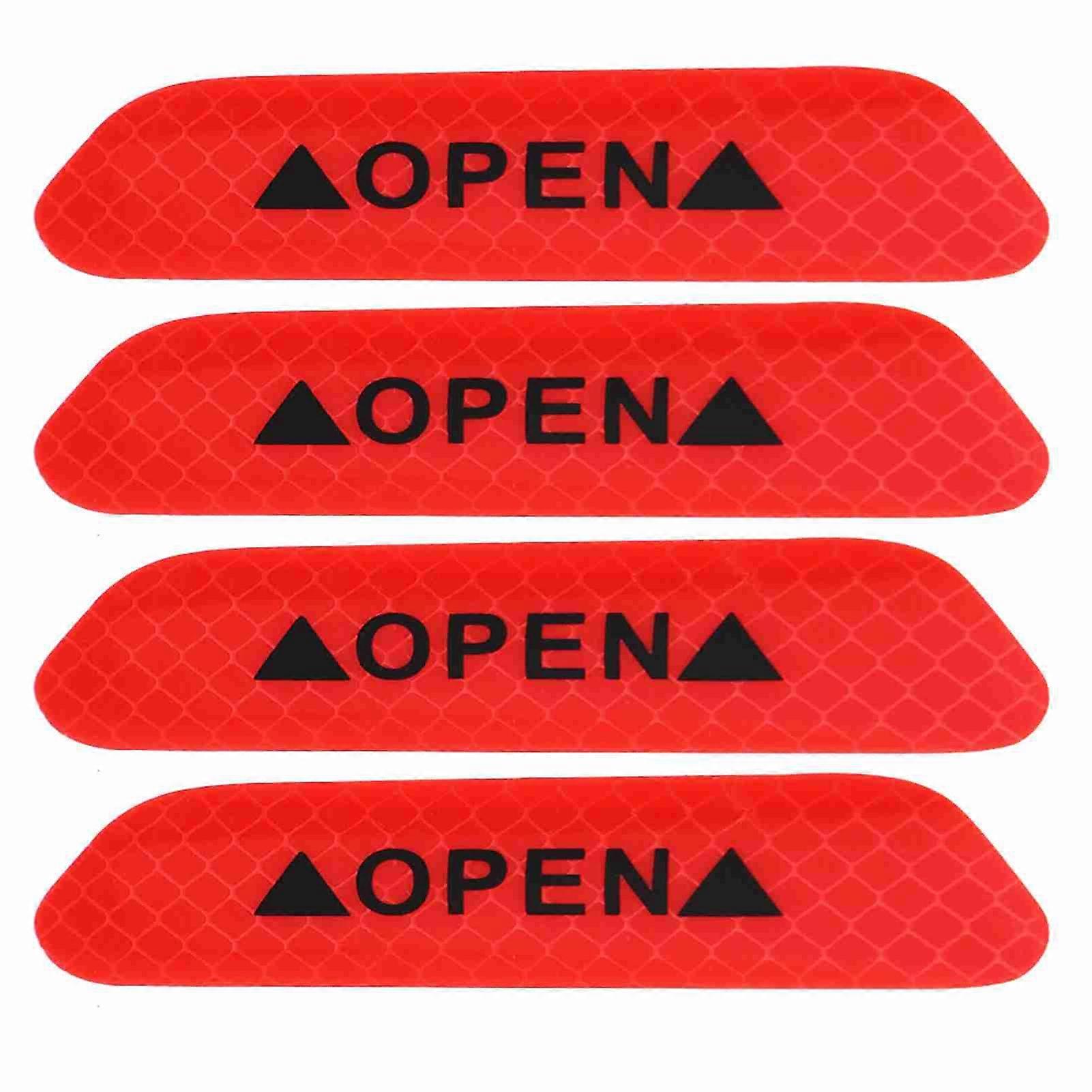 4pcs Reflective Car Door Stickers (Red)