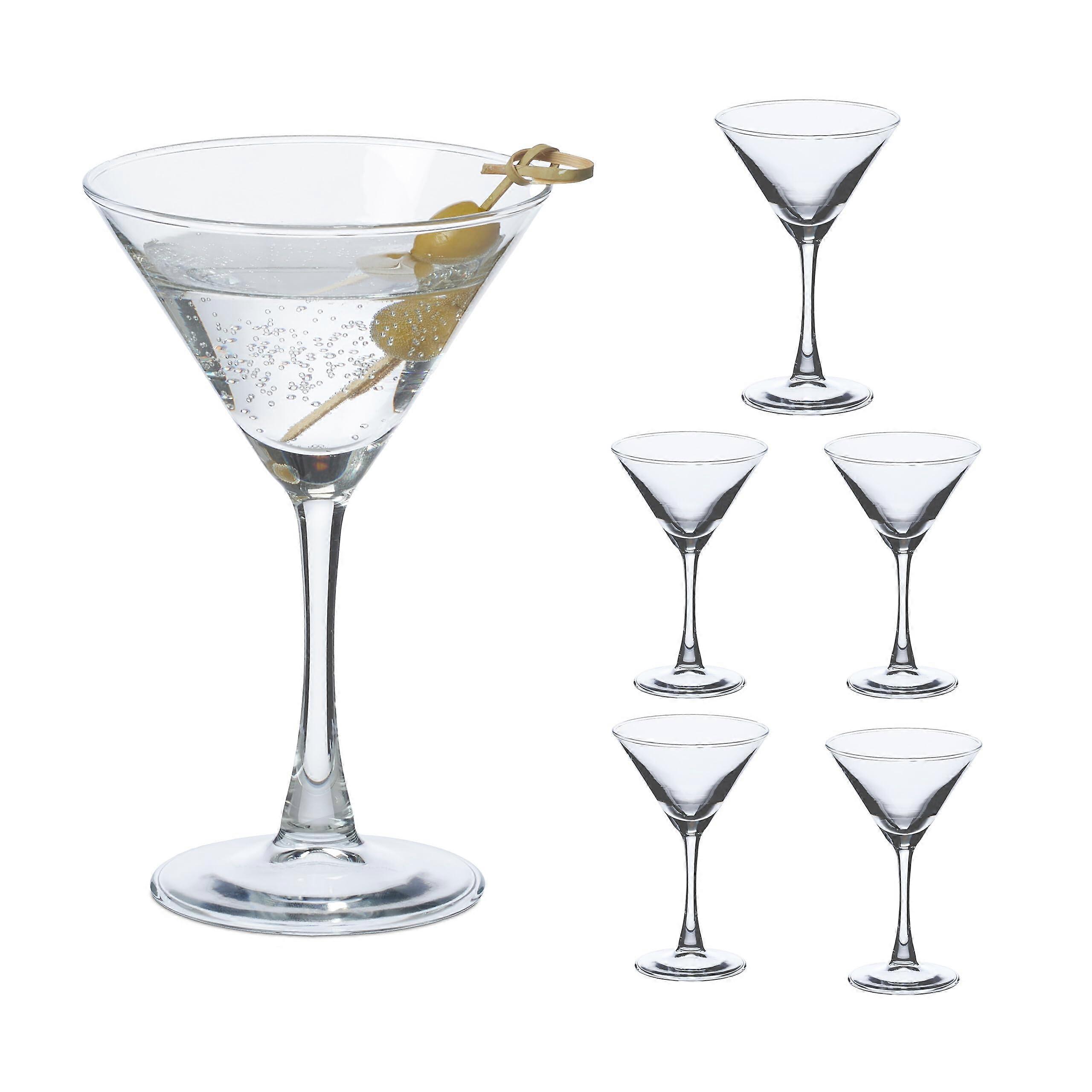 Martini Glasses Set of 6, 140 ml Transparent Cocktail Glasses for Cosmopolitan and Manhattan, Dishwasher Safe