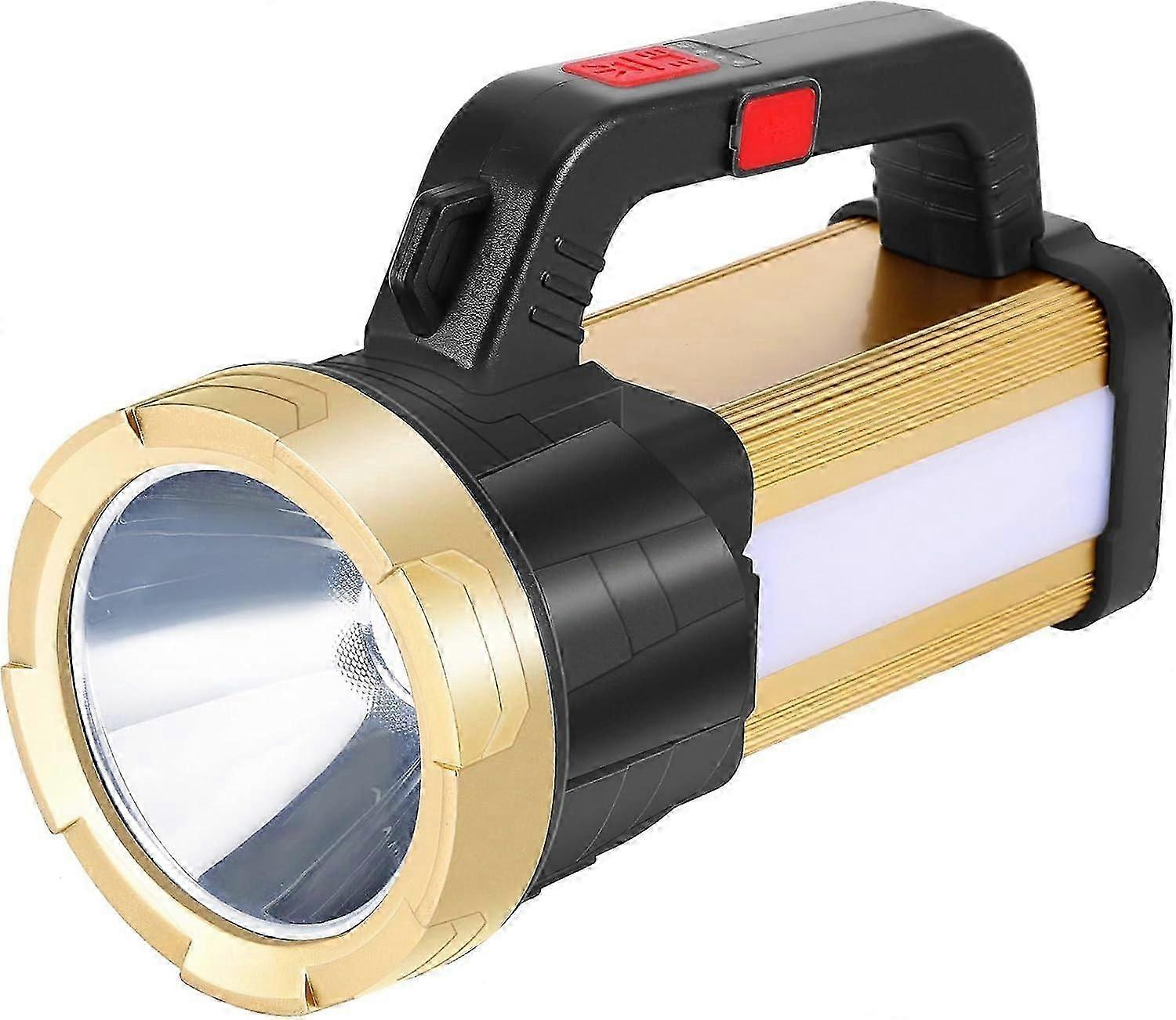 Flashlight LED Super Bright Rechargeable Flashlight, 2 Lighting Modes LED Searchlight Flashlight with Main Light and Side Light