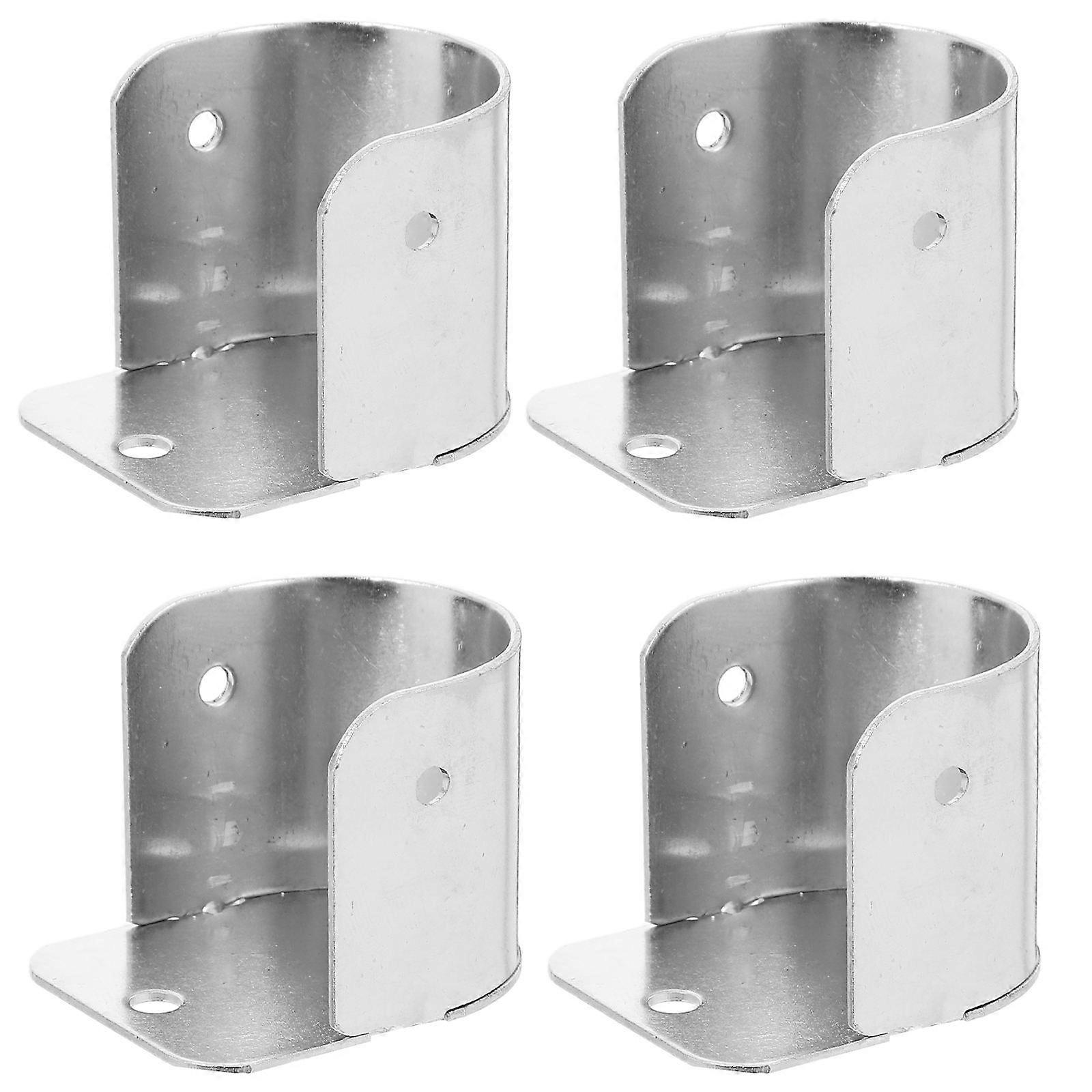Secure Fit Curtain Rod Bracket Heavy Duty Holders Support Stainless Steel for Business Owners 4Set