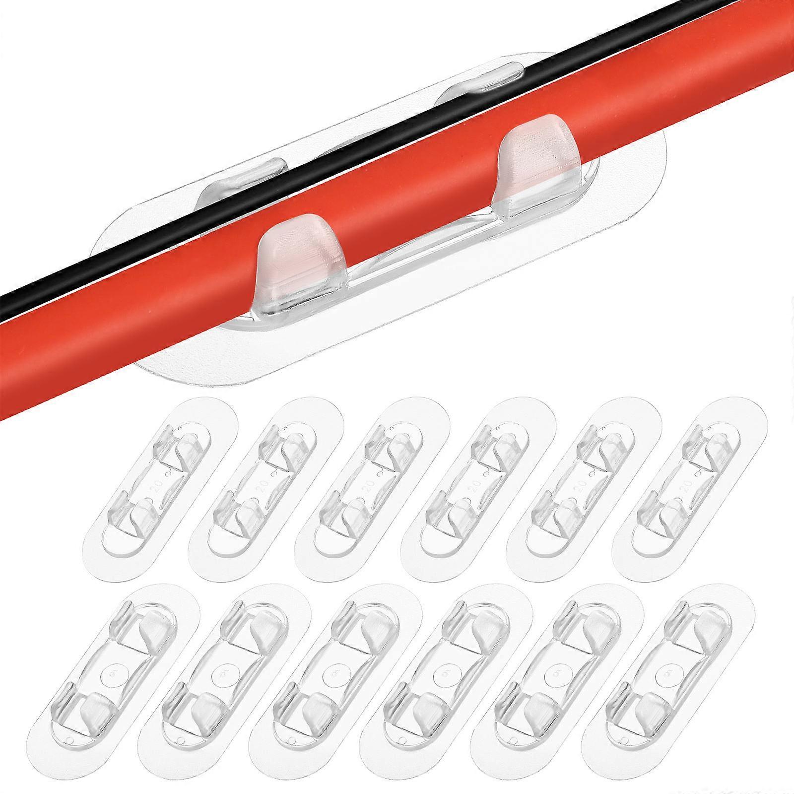 Desk Cable Clips Flat Cable Clips Electronic Wires ABS Material Secure Fixation 30Pcs