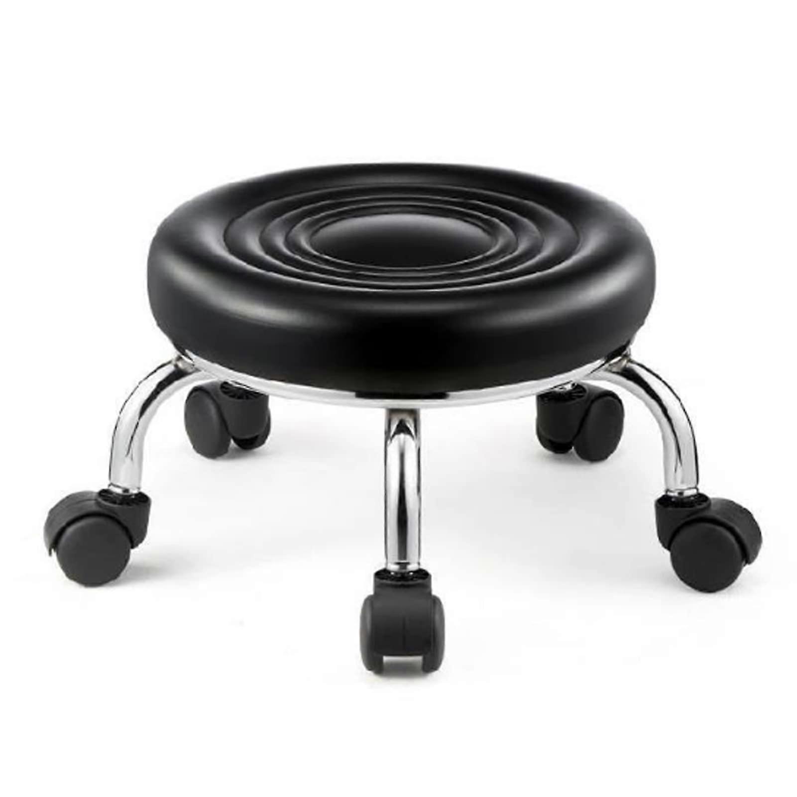 Pedicure stool, low rolling stool with wheels for business, garage, garden (H 23 x)
