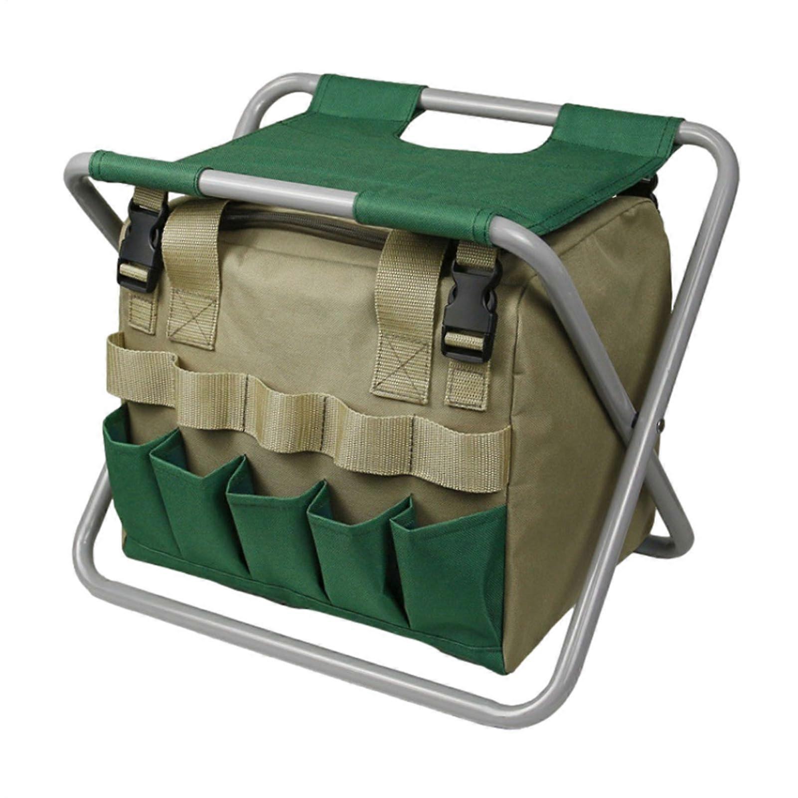 Folding Garden Stool Lightweight, Sturdy Frame with Removable Bag