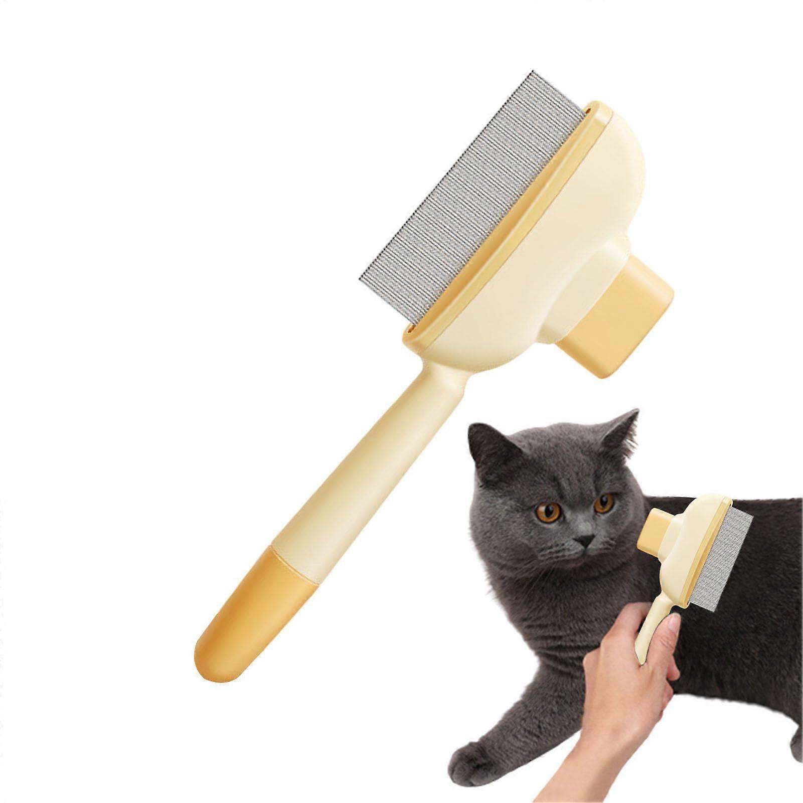 Dog Flea Comb, Flea Comb Kitten Grooming Comb Multifunctional Cat Grooming Brush, Professional Pet Dematting Tool for Kitten Yellow