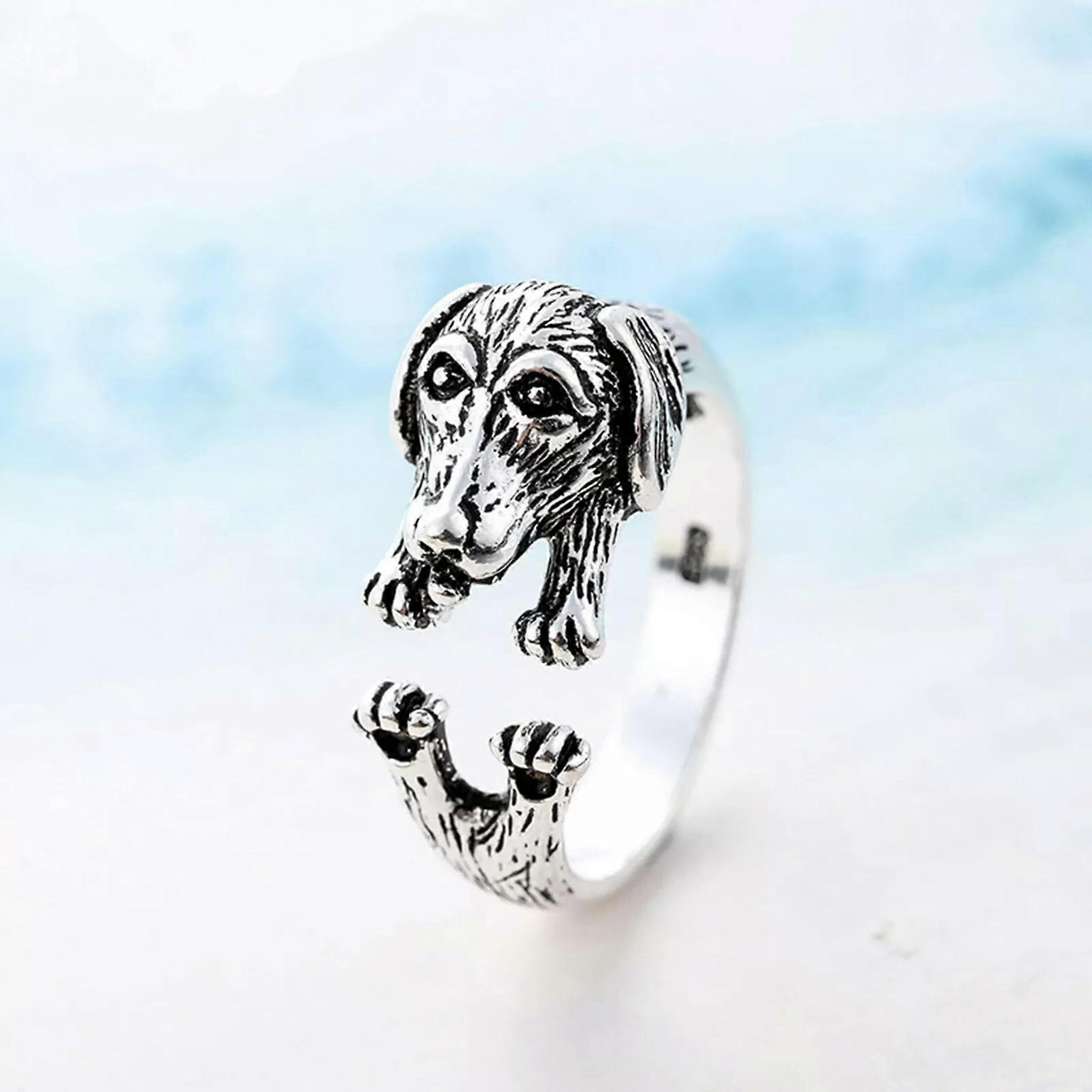 Dog Ring Thai Silver Zodiac Dog Retro Style Standard Size