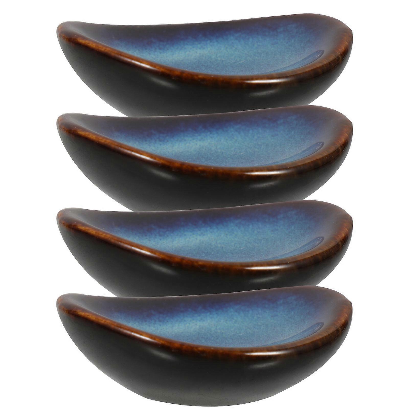 4pcs Creative Ceramic Chopstick Rest Holder for Kitchen Cutlery Organization, Smooth Surface, Tableware Stability