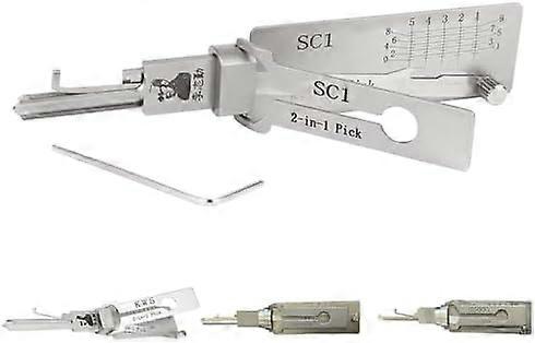 SC1 Lock Pick Key Decoder LiShi Lock Pick Full Set UK, 2-in-1 Pick, Car Key Reader,Lock Pick Decoder for Auto, Auto Lock Pick, Professi