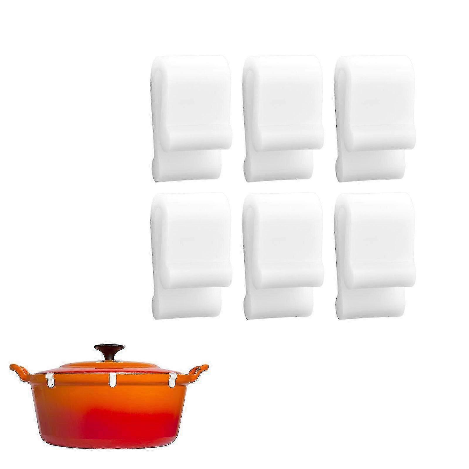 קליפס מגן מכסה תנור הולנדי עבור Le Creuset, Staub & Tramontina - מניעת סתתים ושריטות על סירי ברזל יצוק hwy