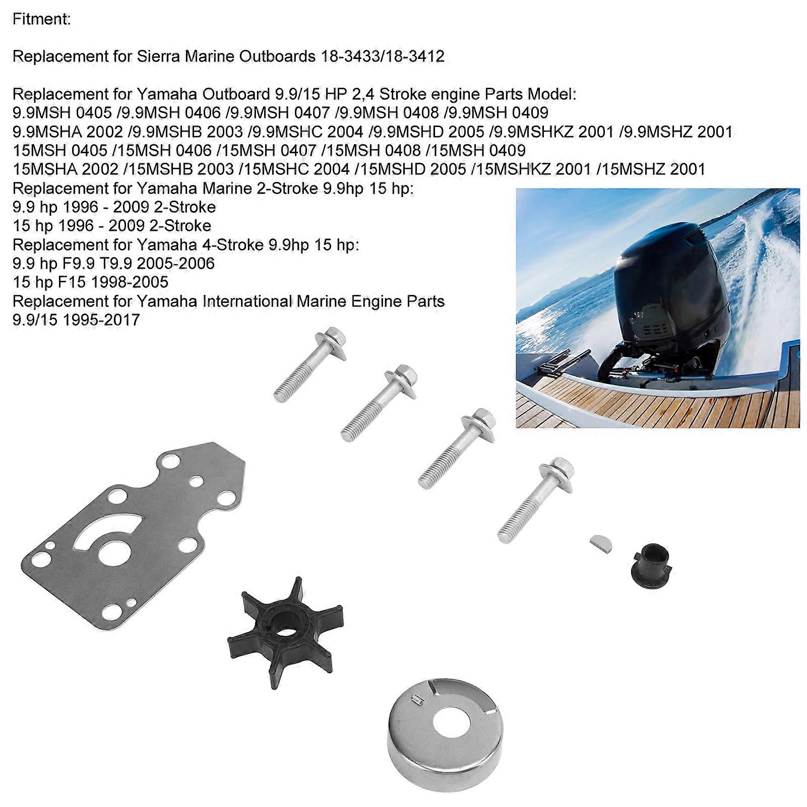 Water Pump Impeller Repair Rebuild Kit 6300780100 Replacement for Yamaha Outboard 9.9/15 HP