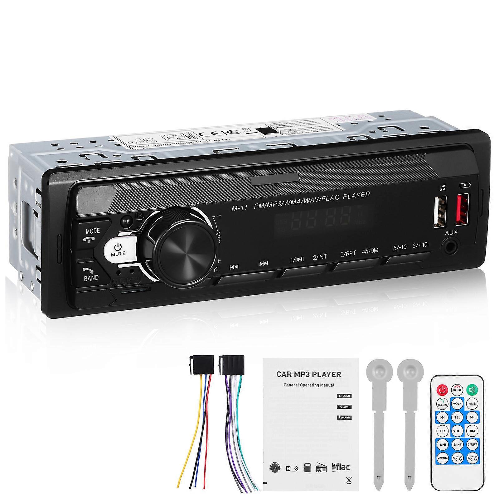 Car Radio Receiver Multifunctional Player with USB for Trucks Vintage Cars Easy Installation Sound Remote Control Included