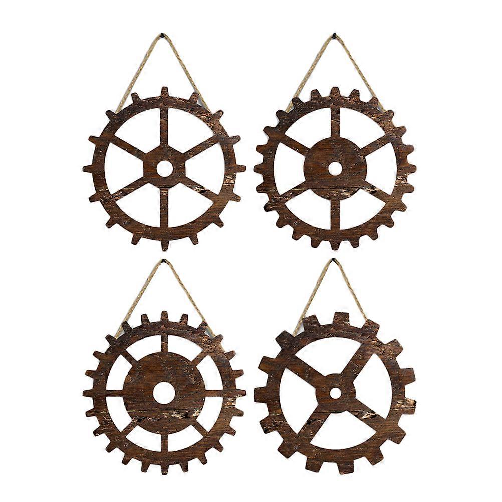 Wall Gear Decoration Style Craft Decoration 4Pcs