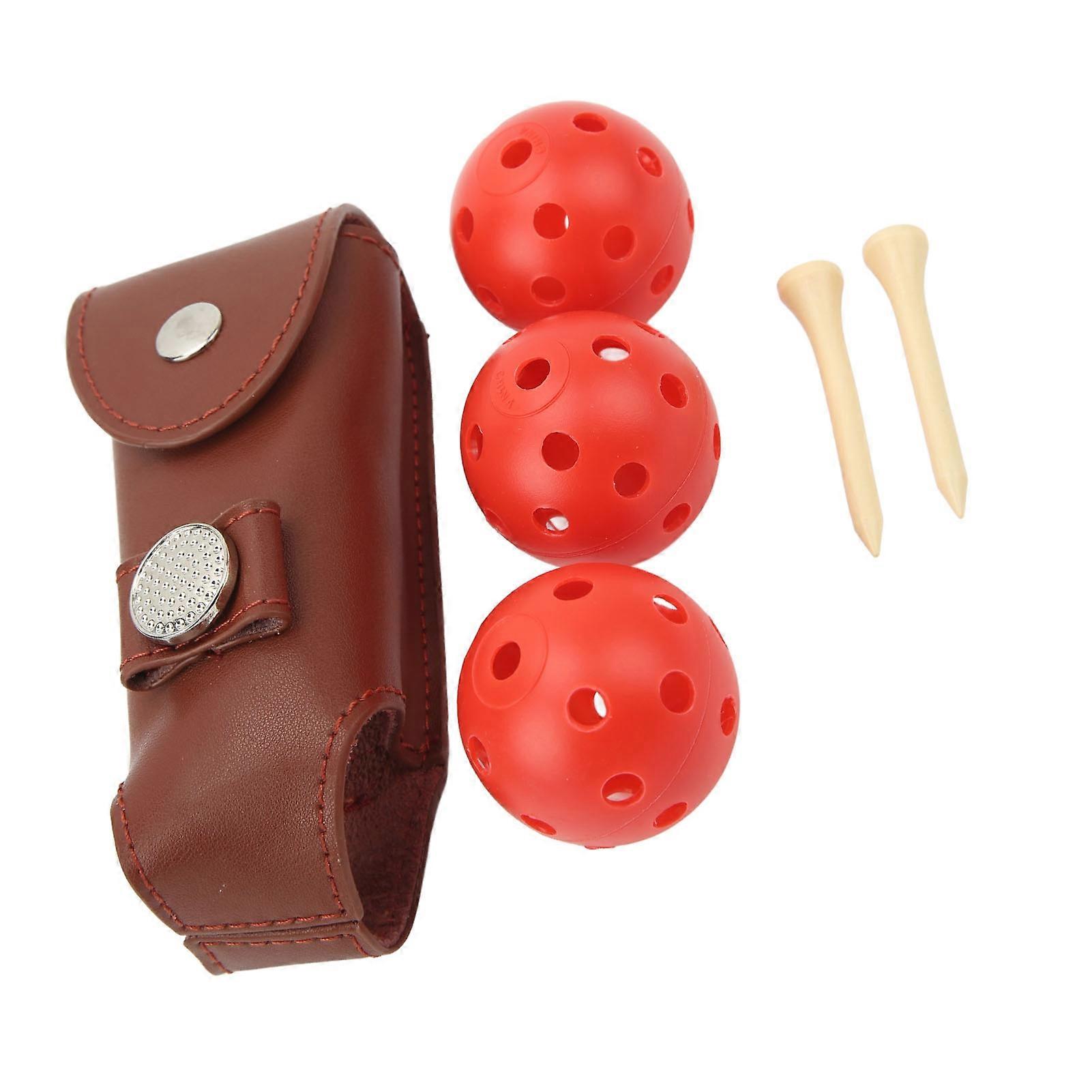 כדור טי נרתיק עור מגנטי אבזם עיצוב נייד כדור מחזיק עבור 3 כדורים