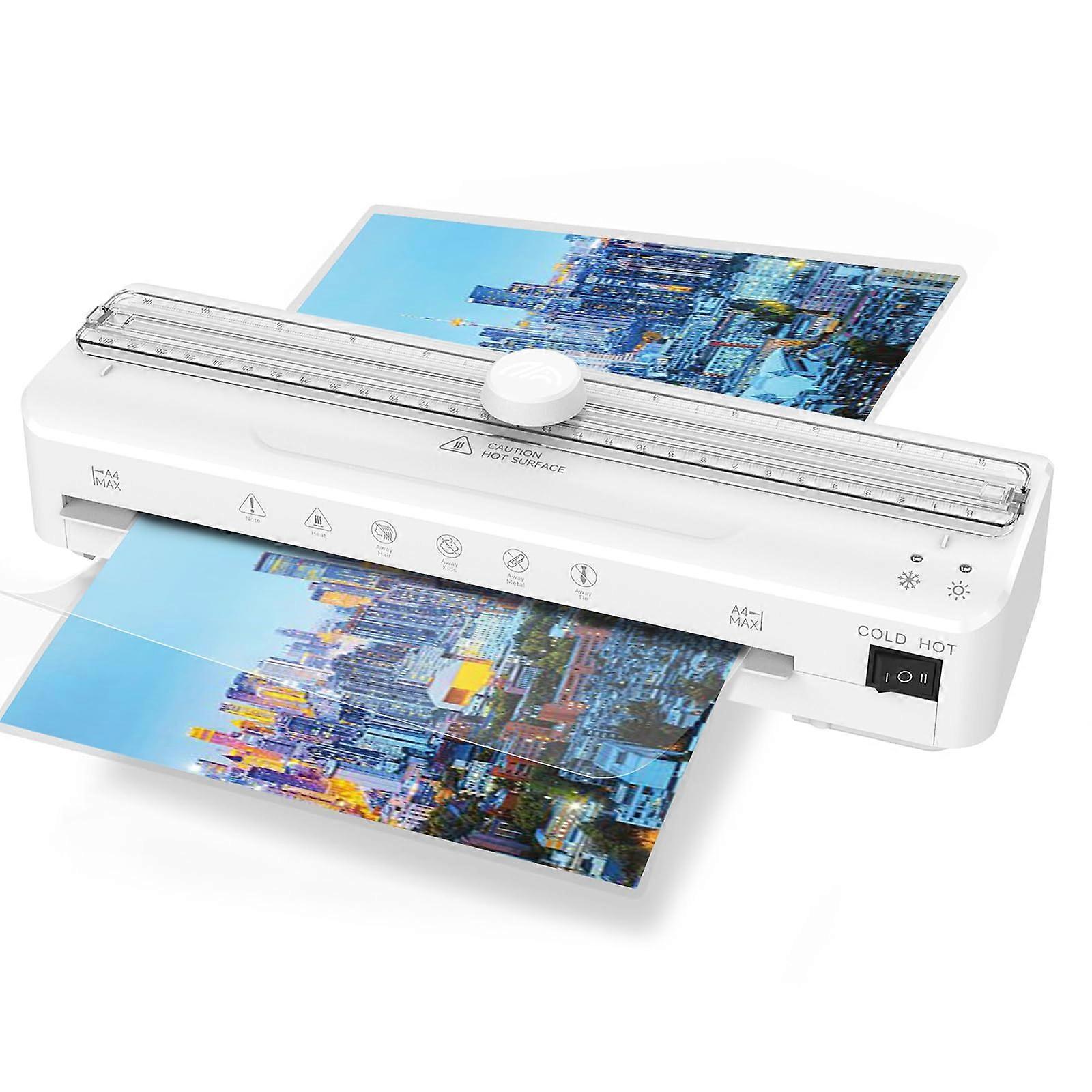 A3 Laminator with Integrated Cutter, Cold and Thermal Options, Quick Warm-Up, Compatible with A3/A4/A5/A6 Laminating Pouches