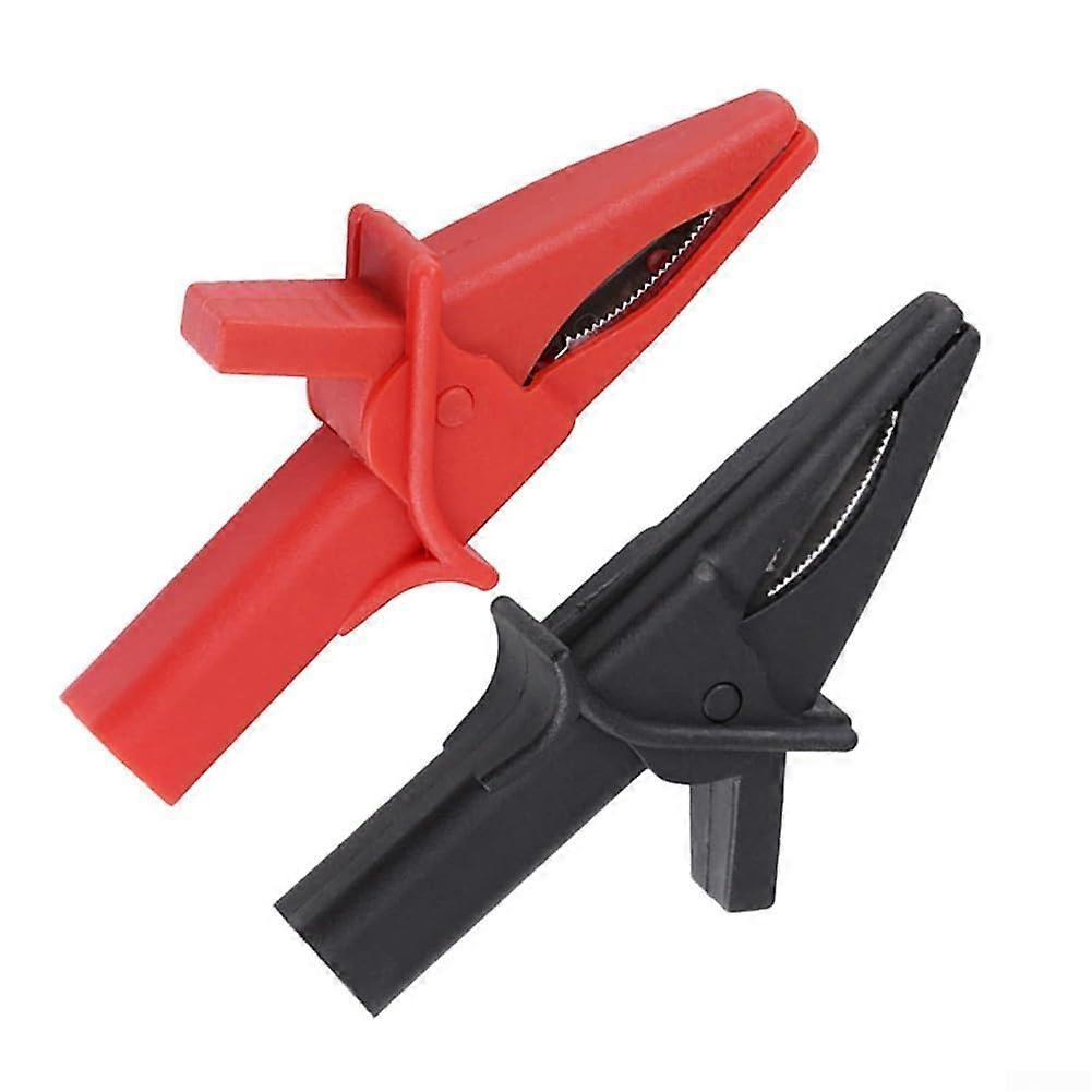 Crocodile clip pair with insulation, a reliable choice for electrical connections and testing tasks.