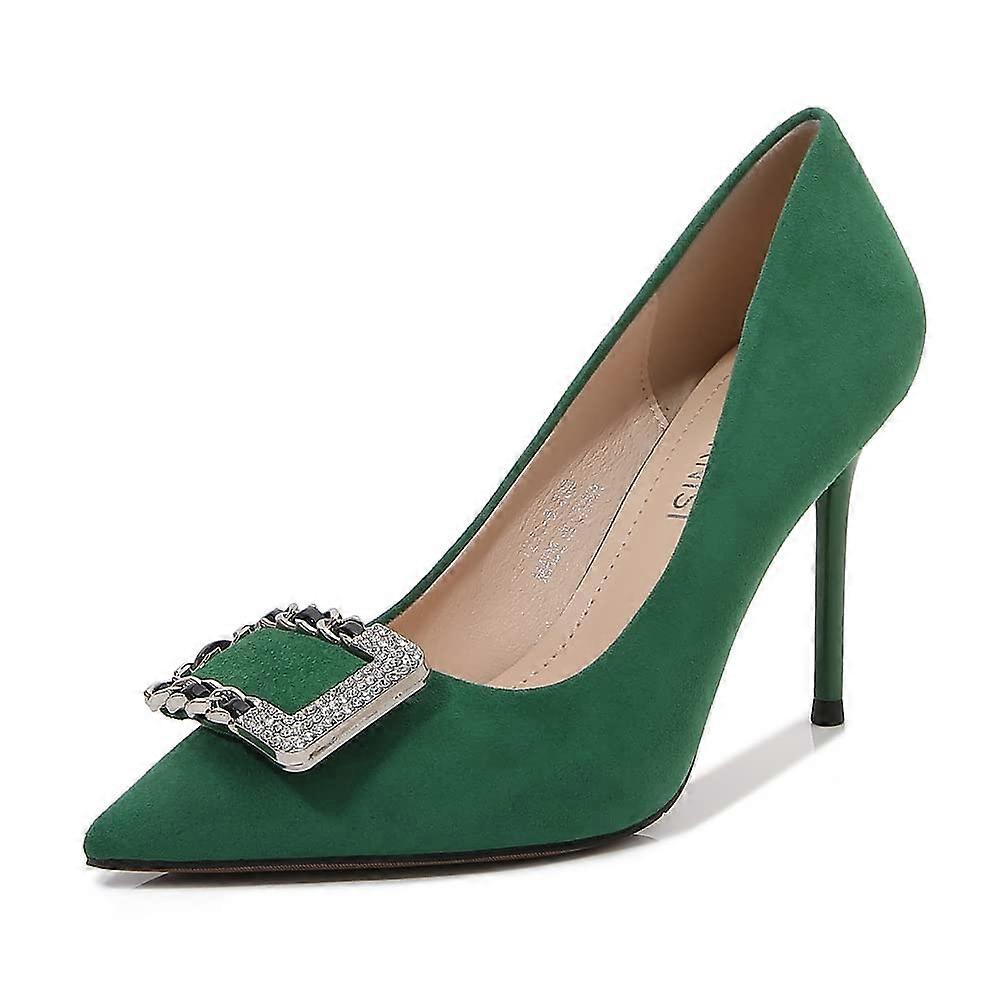 Step into elegance with pointed toe stiletto heels! Green, size 35 EU.
