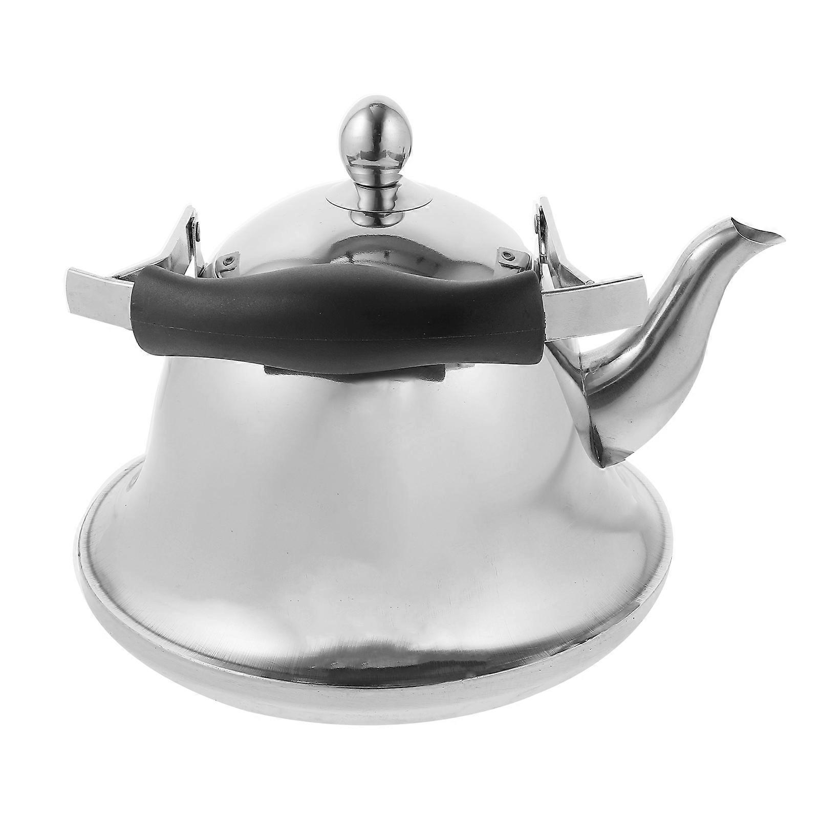 Stainless Steel Tea Kettle Stovetop Water Boiling Whistle Alarm Silver 2L 1Pc