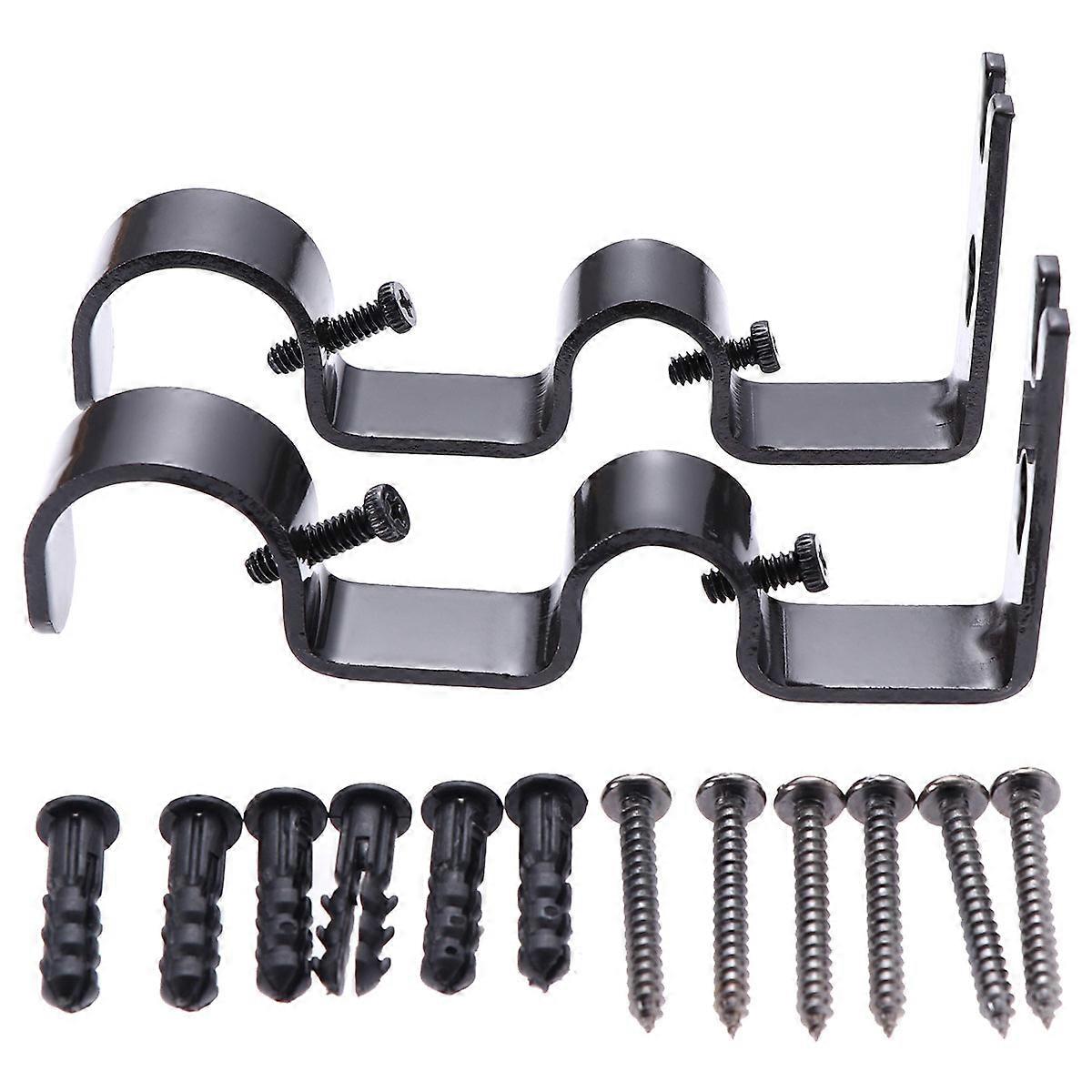 Curtain Rod Supports Universal Curtain Rod Holders For Home Decoration Coffee Square Easy Installation 2Pcs