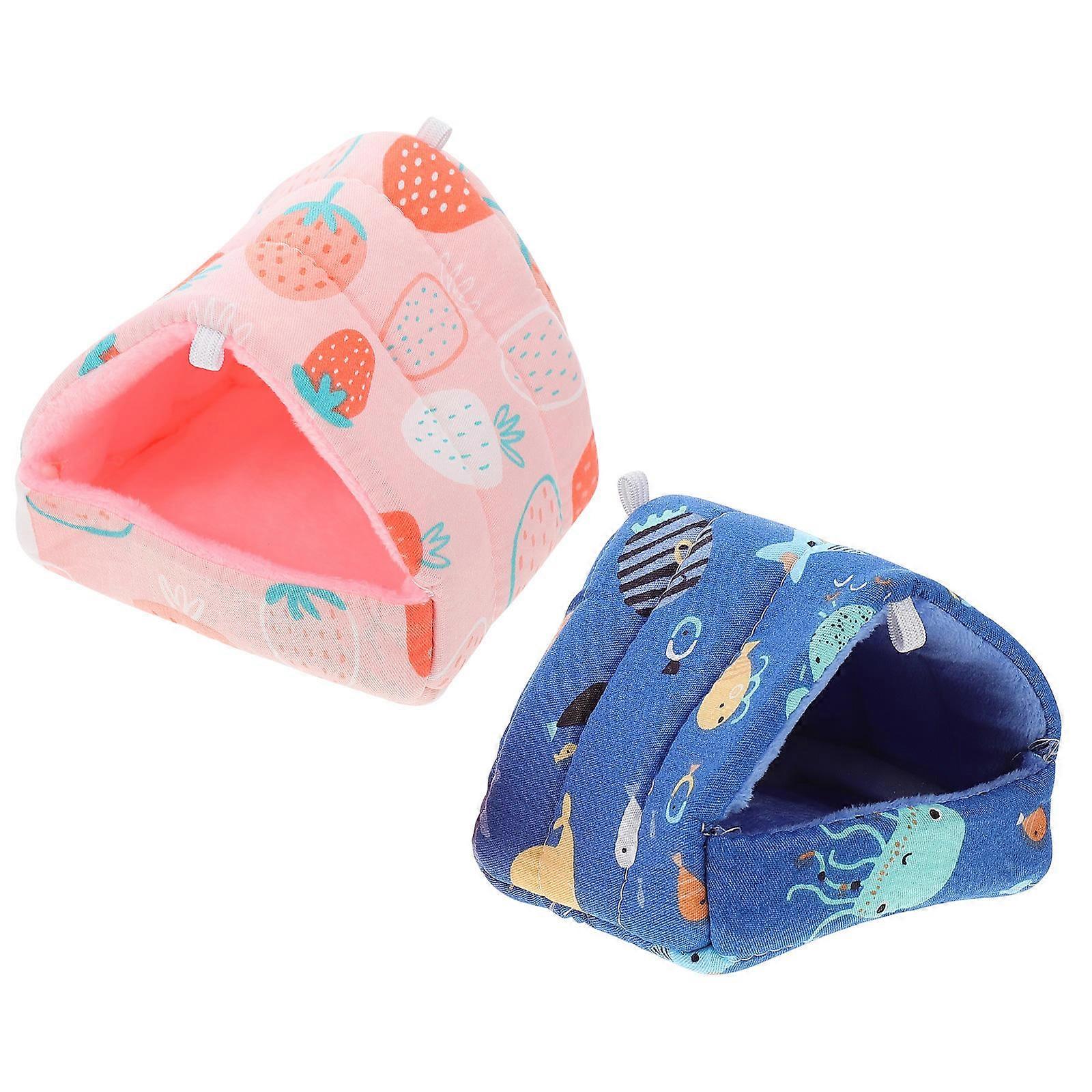 Hamster Nest Bed House Shelter Sleeping Area Cotton 8X8X9CM Indoor Use 2Pcs