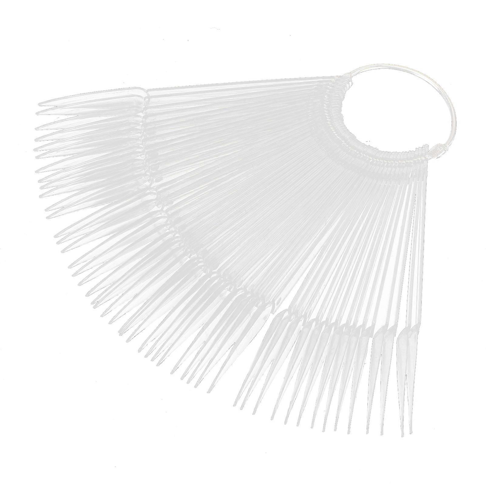 50pcs Nail Art Polish Display Stick FanShaped Nail Art Sticks Display Polish Board Sticks Tool(Transparent )