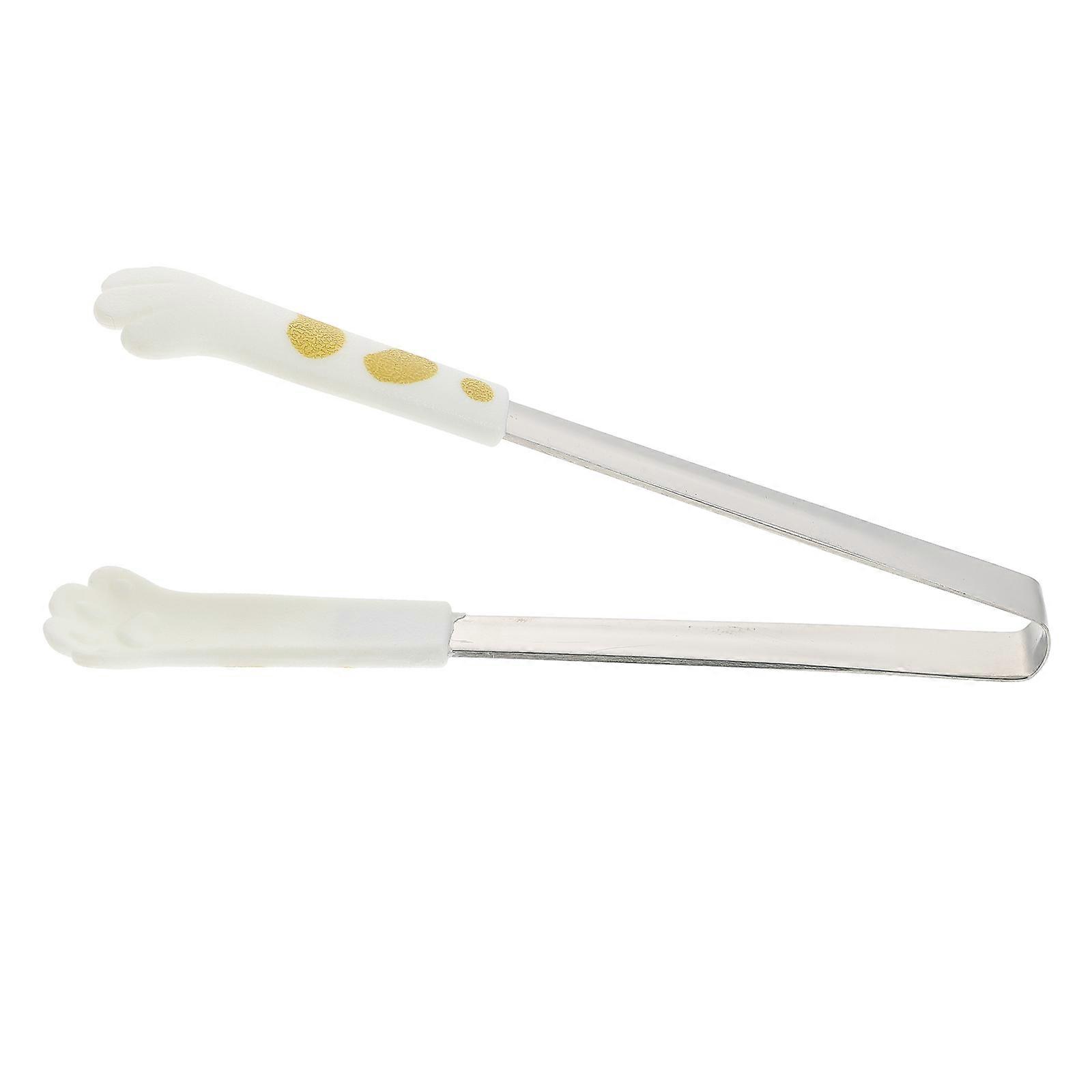 Ergonomic White Kitchen Tongs for Grilling, Baking, and Serving Bread, Salad, and Steak – Compact Design with Non Slip Grip