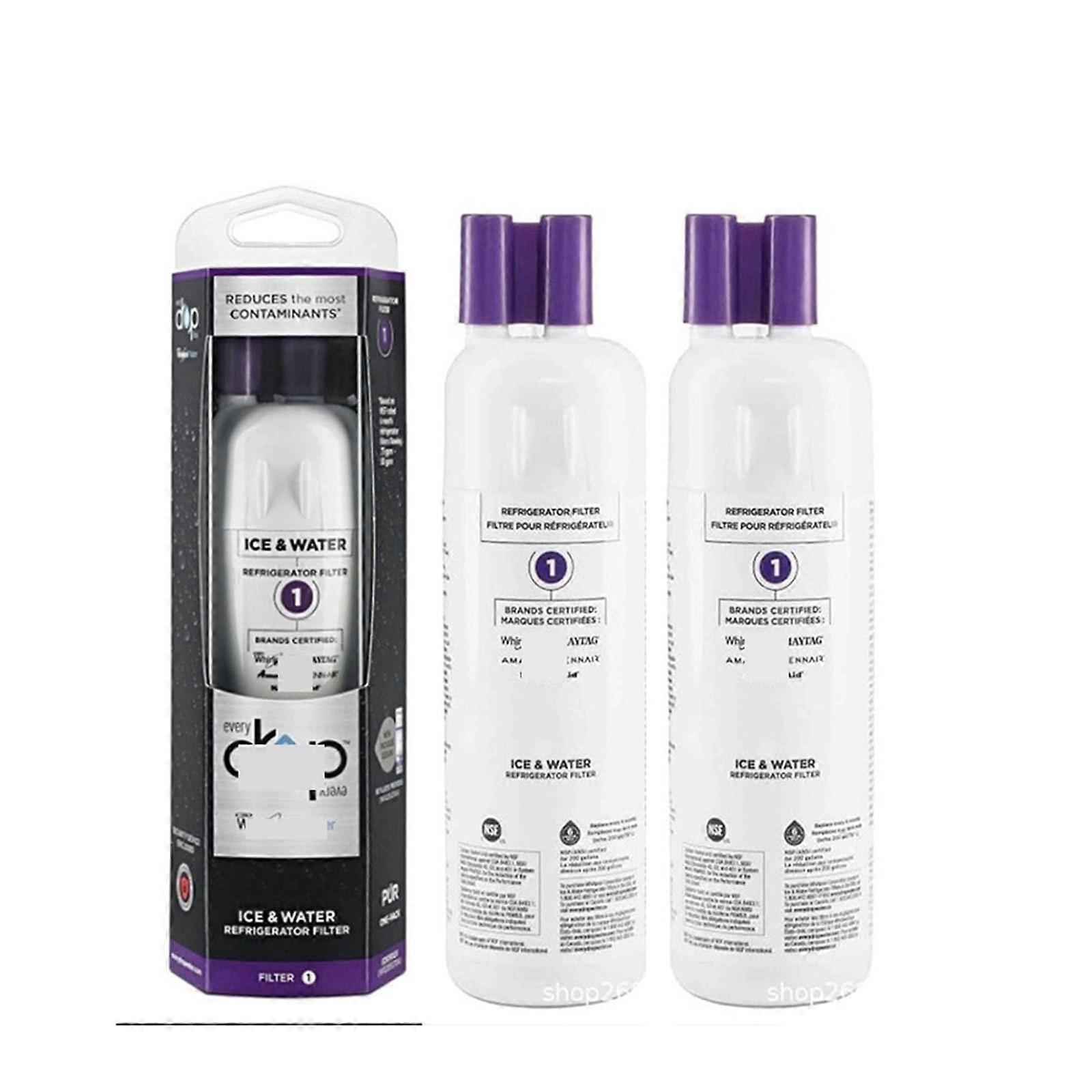 Refrigerator filter, water refrigerator drip filter 1, EDR1RXD1, compatible with Whirlpool, single pack, purple W10295370A, 9081, P8RFWB2L (2pcs)