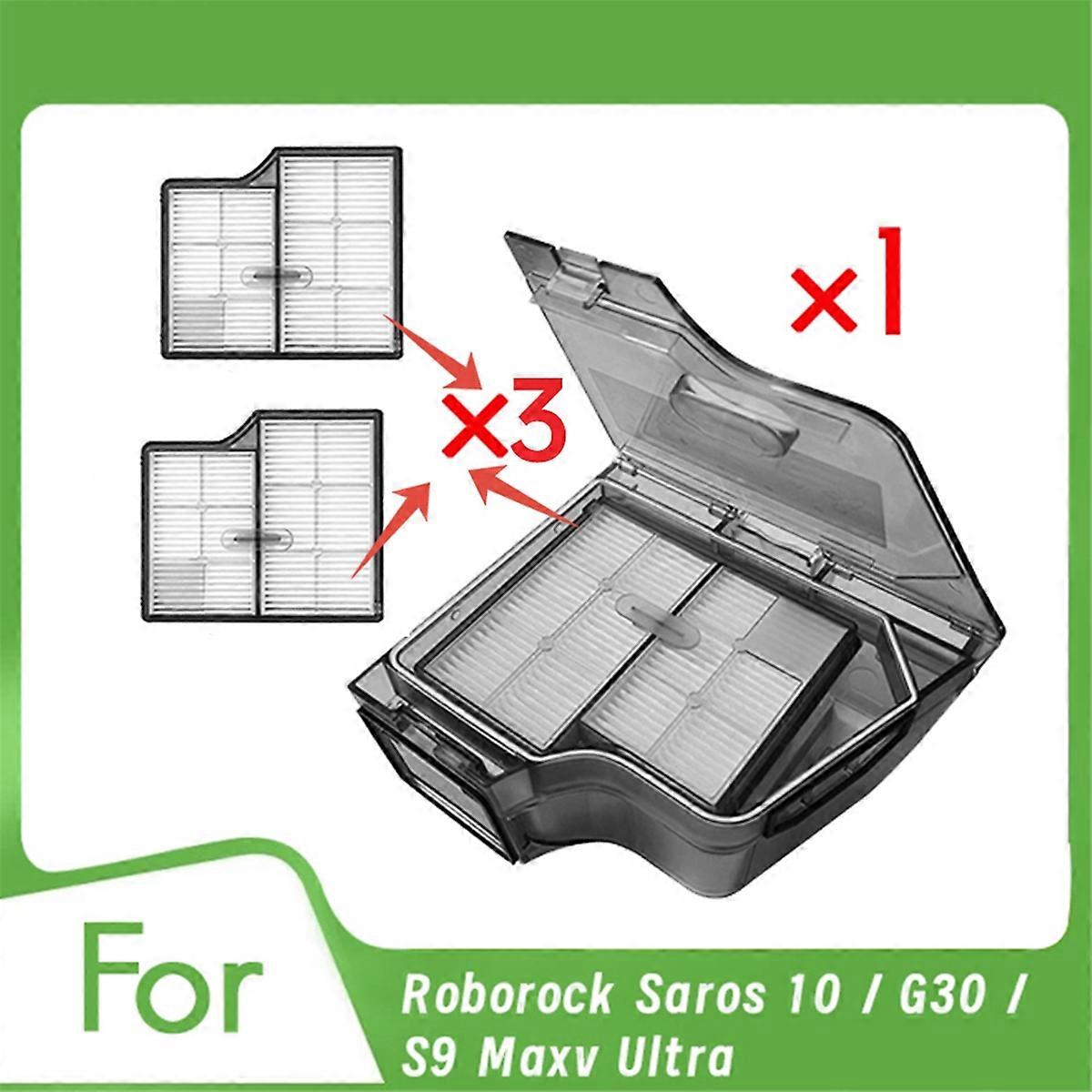 Dust Box with 3 X Filter for Saros 10/G30/S9 Maxv Ultra Vacuum Cleaner Enhanced Cleaning Efficiency
