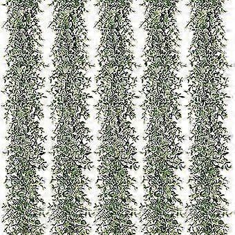 5パック 30フィート 人工ユーカリガーランド 緑のつる フェイクハンギングプラント ウェディングテーブルベース用