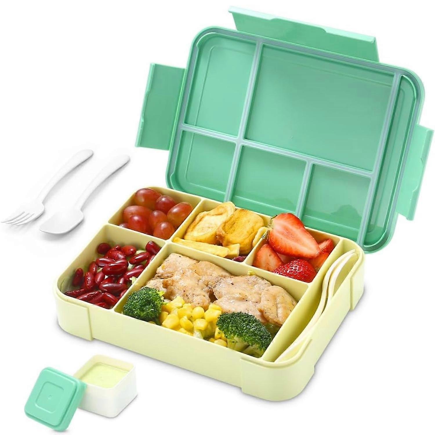 Lunch Box for Adults & Trendy Teens - 5 Compartment Meal Prep Container | Durable, Microwave/Dishwasher Safe | BPA-Free | Perfect for On-the-Go Eating