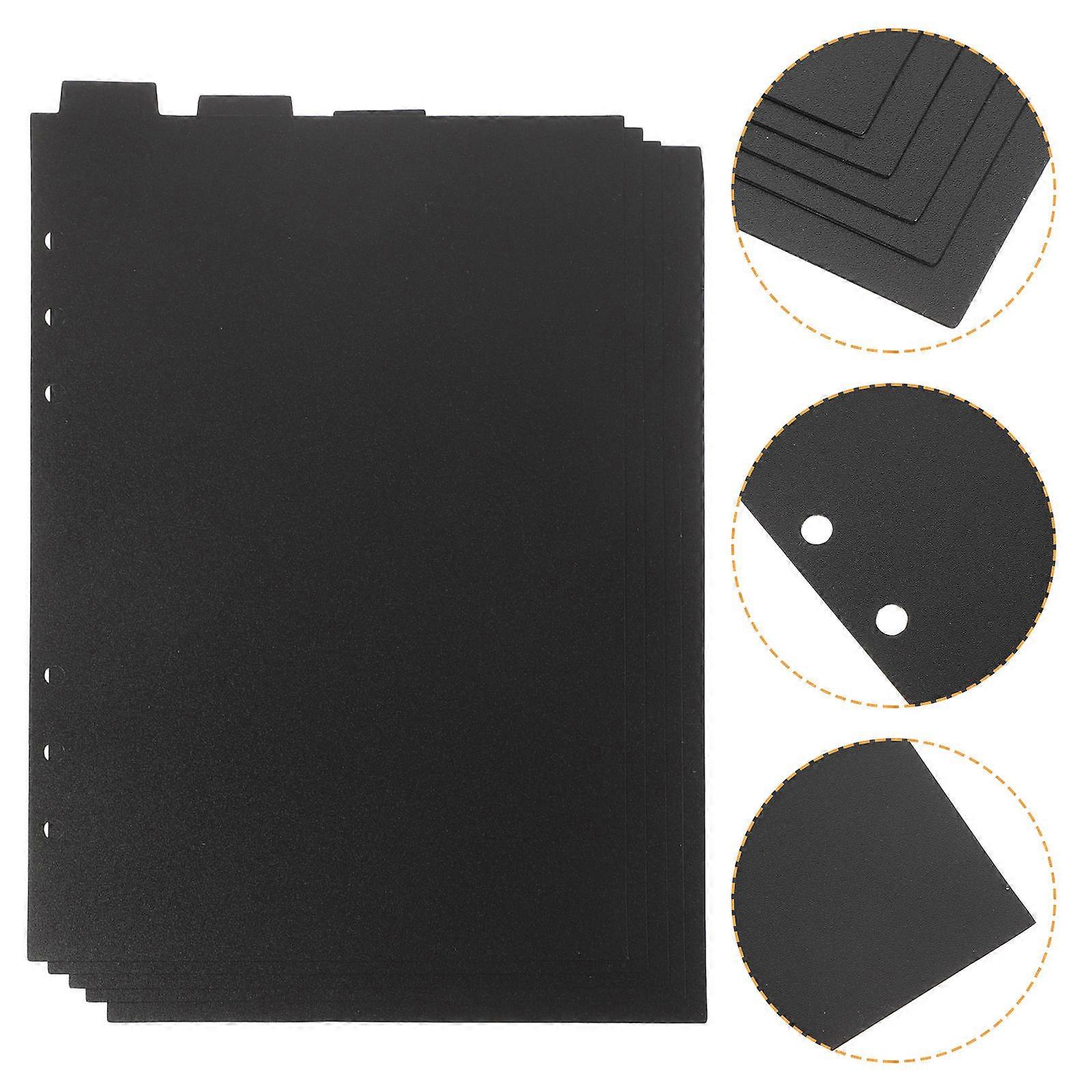 5pcs Black Binder Dividers with Top Tabs PP Index Pages for Office School Organization Sturdy Document Separators for Ring Binders and Planners
