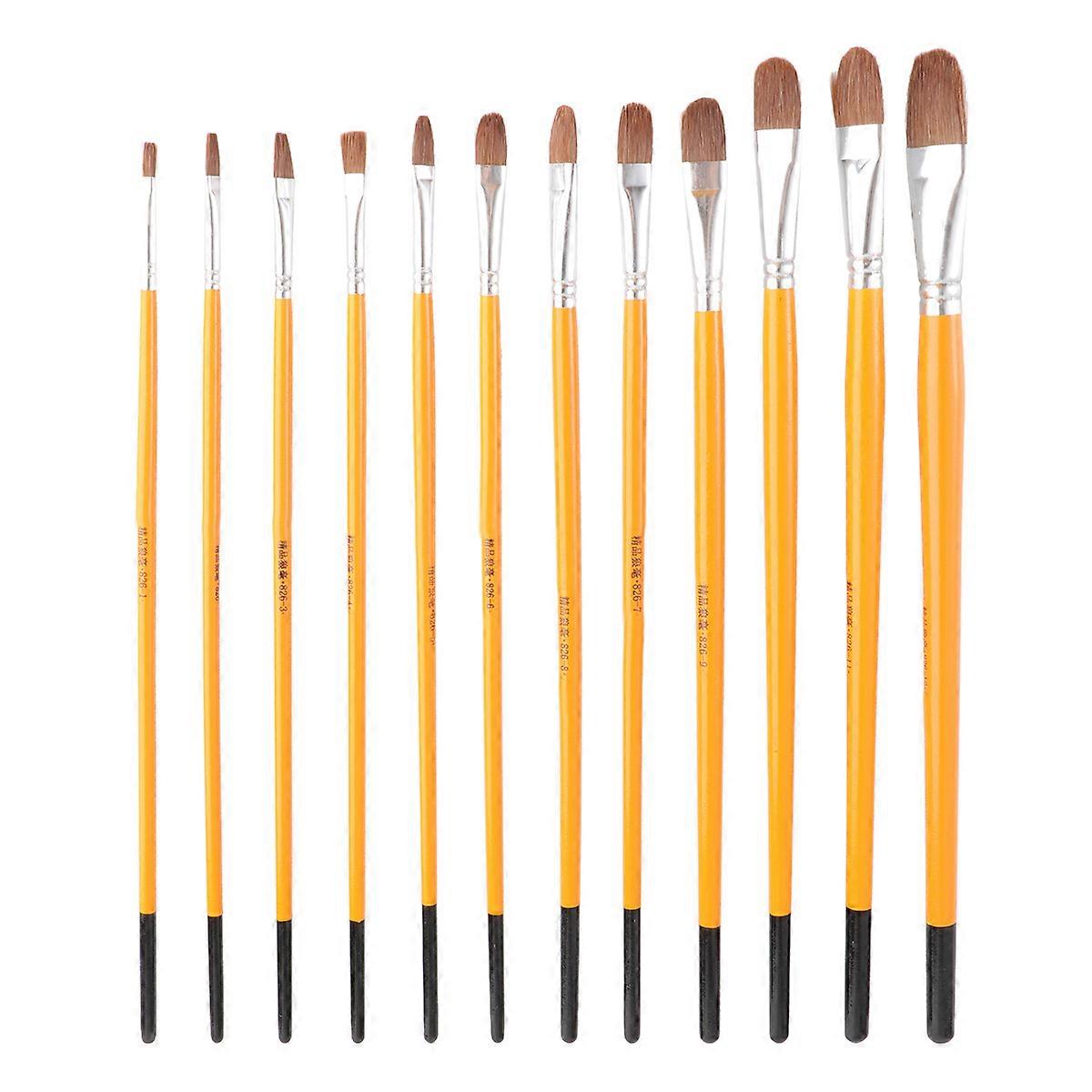 Oil Painting Brush Set for Students Artists with Versatile Use in Classroom Events Safe for Face Painting Different Sizes 12Set