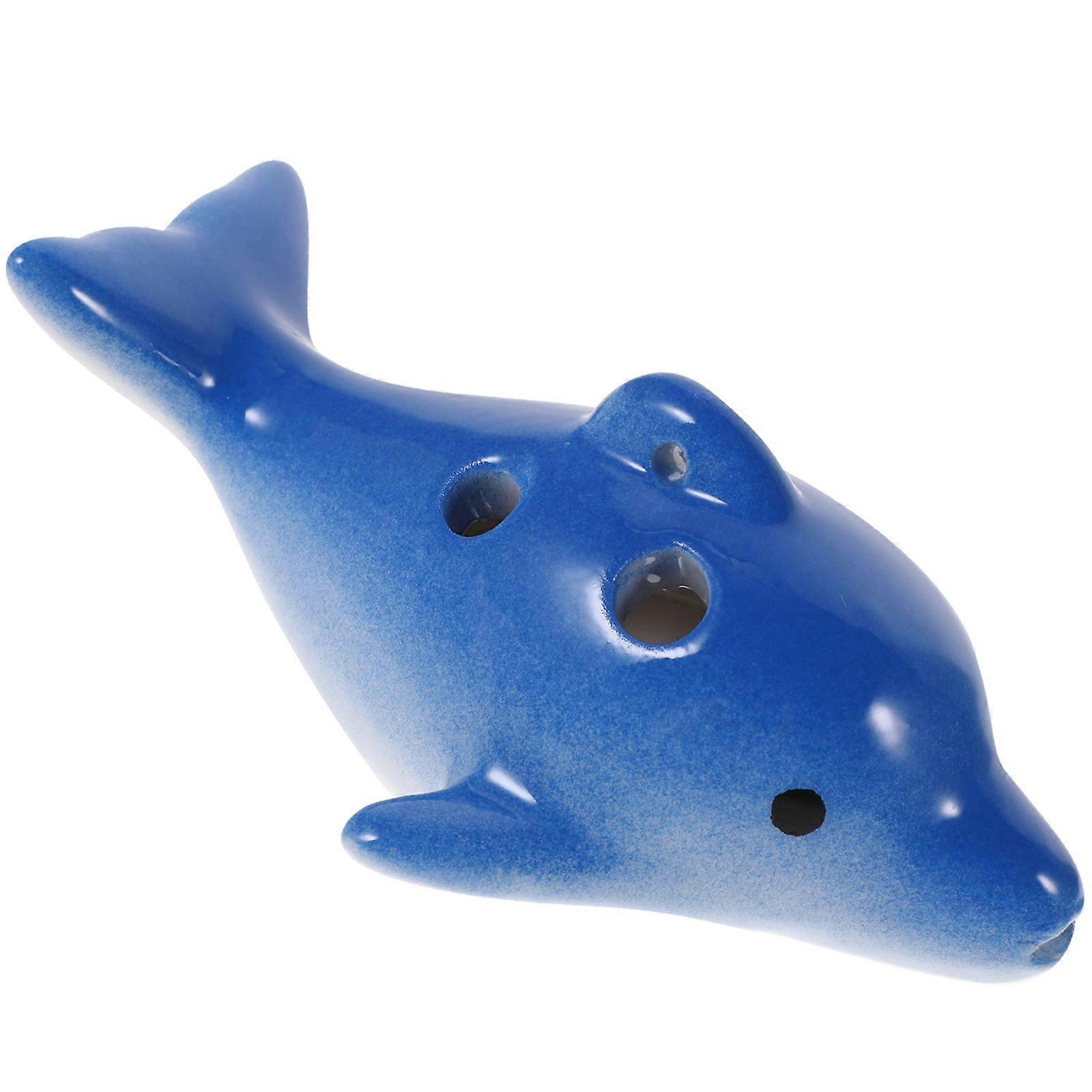 Small Ocarina Instrument Dolphin Ocarina Ceramic Material Home Use And Performance 1Set