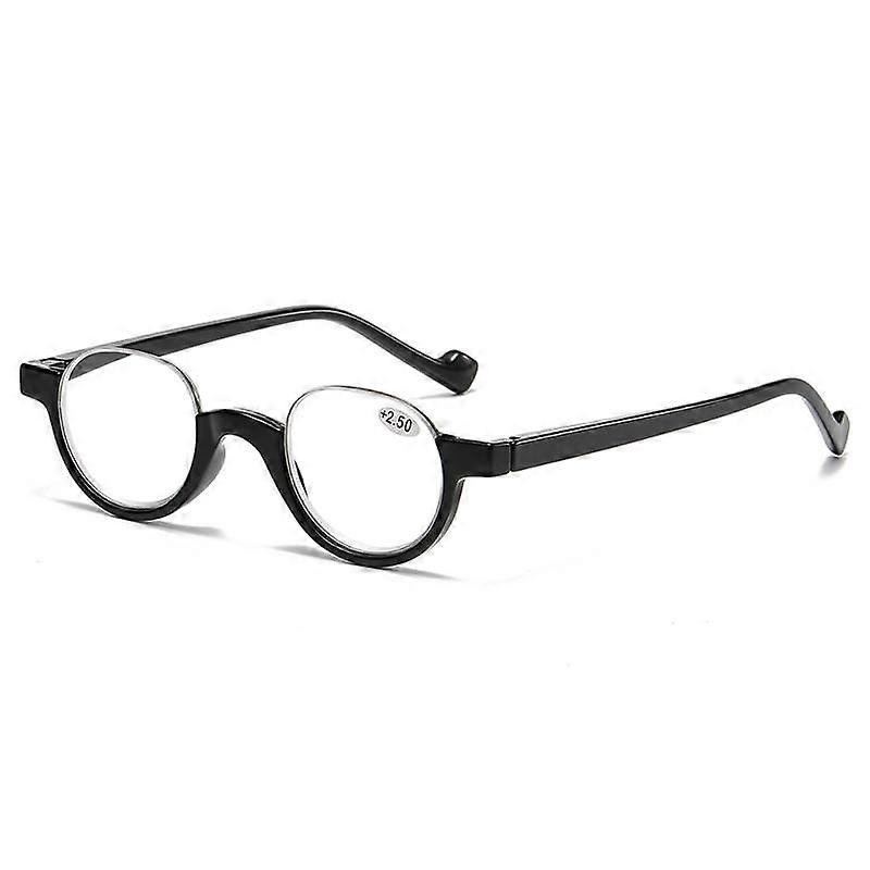 New Stylish Half Frame Reading Glasses Fashion Round Ultralight Far Sight Eyeglasses Women Men Retro Blue Light Blocking Eyewear