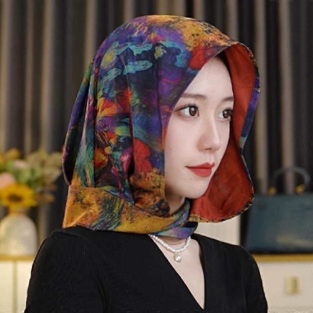 Soft Hijab Cap Breathable Scarves Cap New Fashion Simulation Silk Scarf Spring Summer