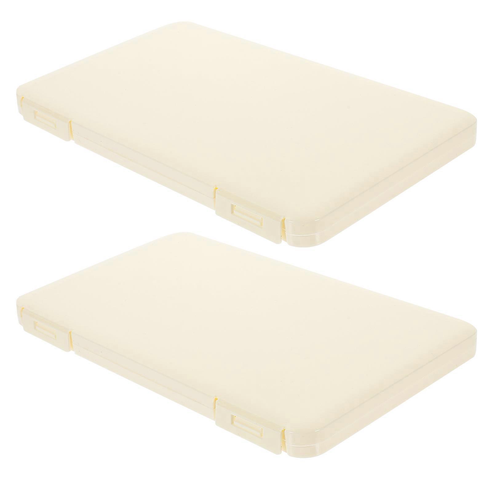 Eyelash Storage Box with Large Capacity and Portable Design for False Eyelashes in Beige Color 2pcs