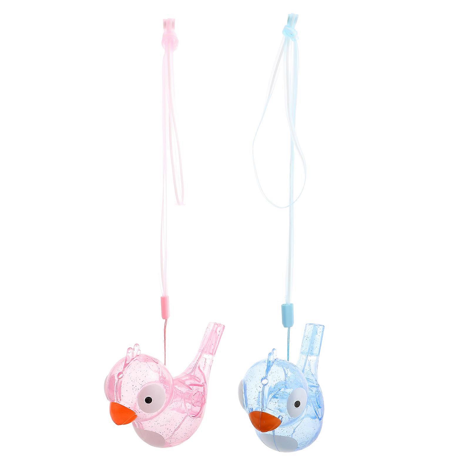 Bird Shaped Water Call Toy For Outdoor Activities And Travel Made From Plastic In Pink With Signal Device 2Pcs