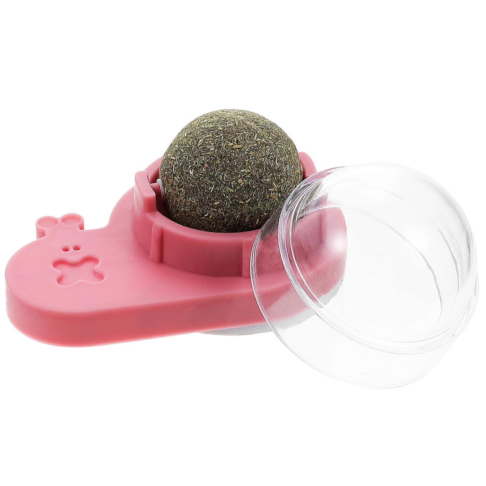 Rotatable Catnip Ball for Cats – Lickable Dental Chew Snack, Wall Mountable Adhesive Toy for Indoor Play, Plaque Reduction and Fresh Breath