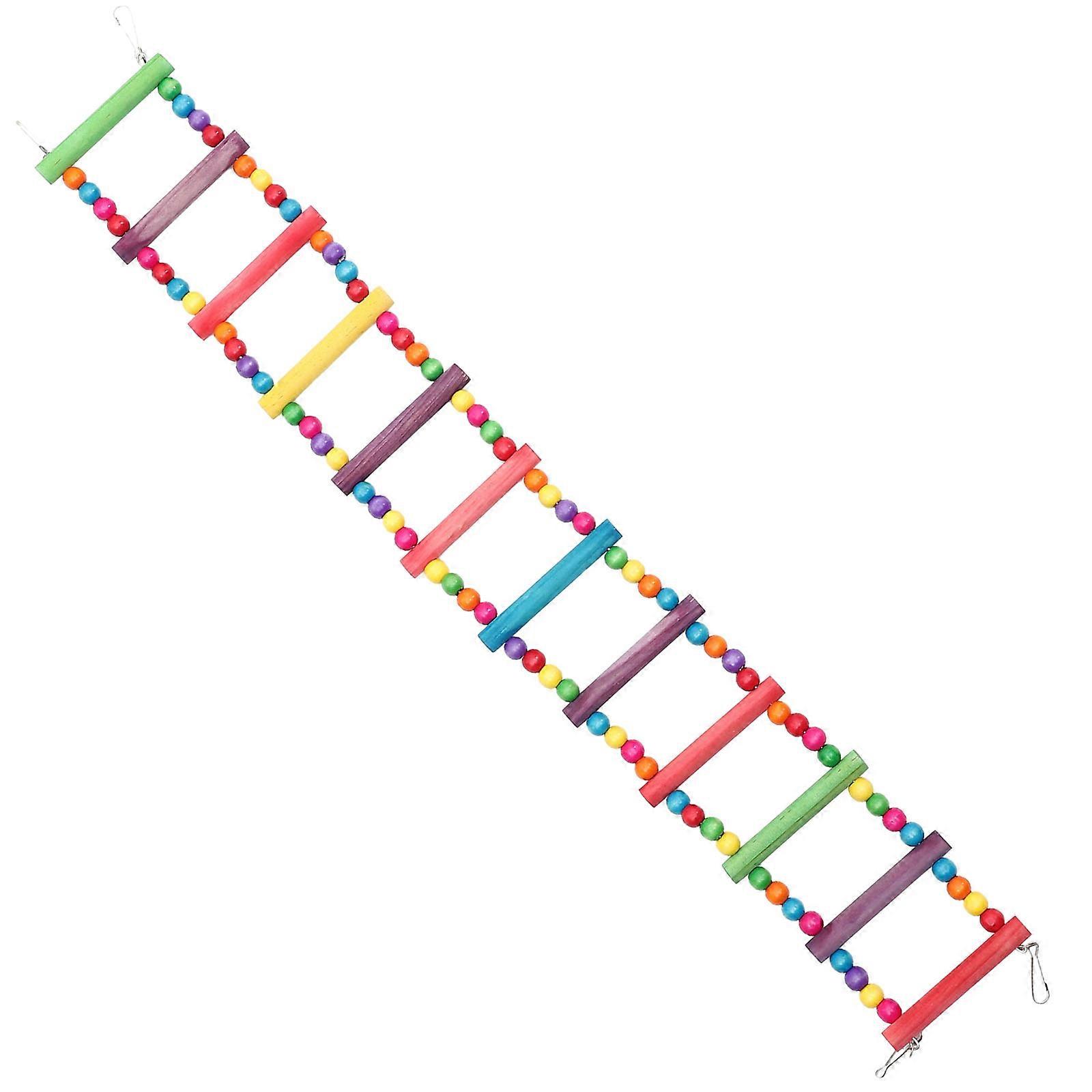 Wood Parrot Ladder Toy for Beak Conditioning and Climbing Fun Multi Small Size