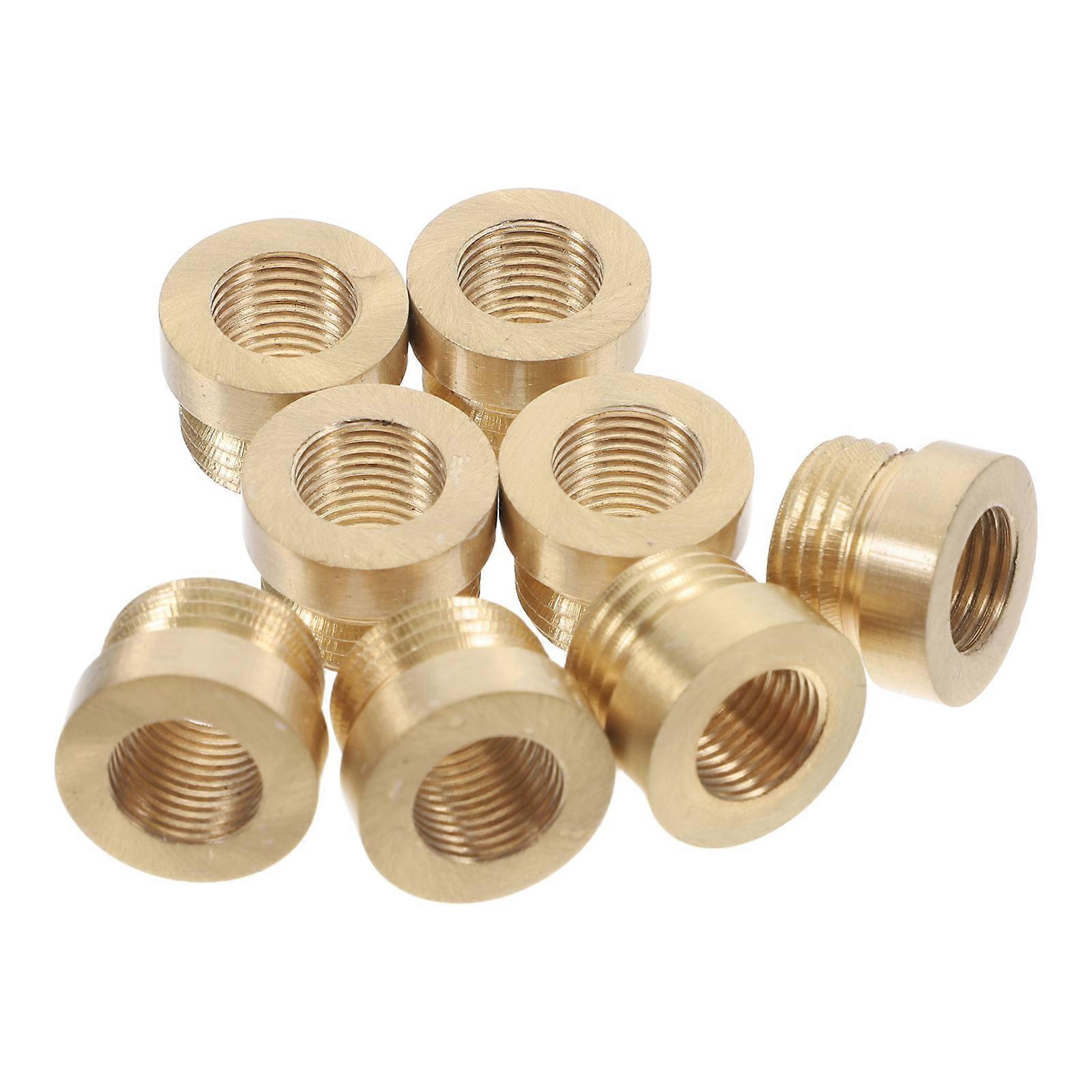 8 Pcs to M10 Thread Adapter Reducer Nuts Hollow Tube Connector Copper Pipes Fitting for Electrical Lamp Socket