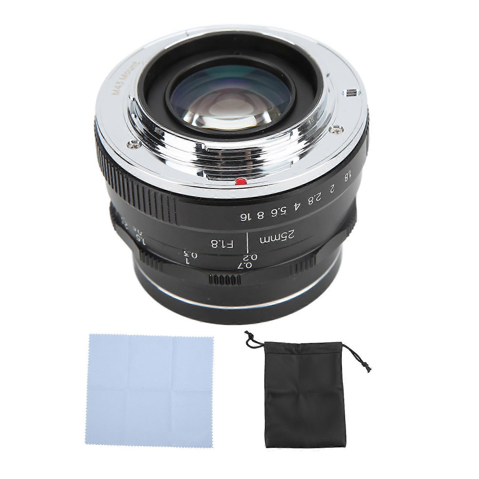 25mm F1.8 Manual Focus Prime Lens 7 Elements in 5 Groups APS C Lens for Olympus M4/3 Mount Camera
