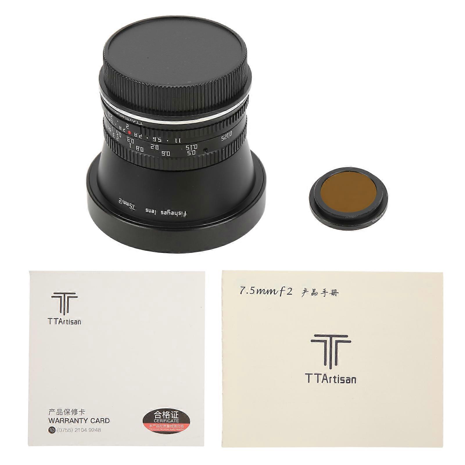 TTArtisan Manual Focus Fisheye Lens 7.5mm F2.0 L Mount 180° Wide Angle with ND1000 Filter for SL SL2 SL2S