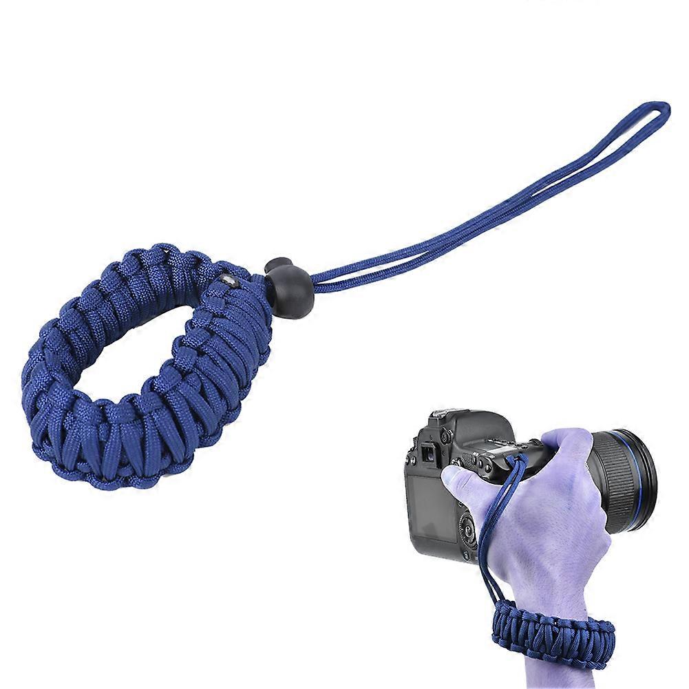 Large Size Camera Lanyard Weave Strap Anti Lost Anti Broken Digital Camera Wrist Band(Blue )