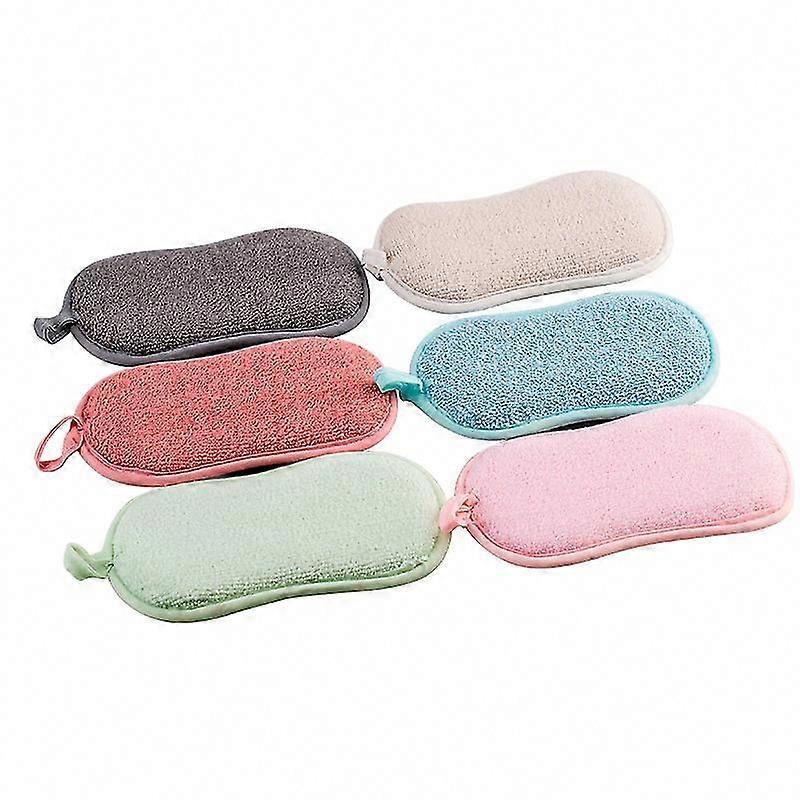 Reusable Washable Microfiber Dish Sponges for Kitchen Cleaning - 6 Pack
