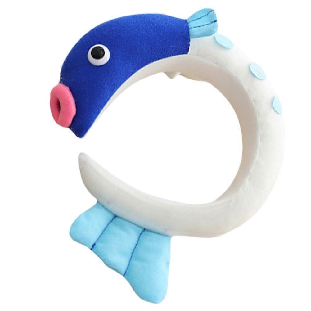 Blue Plush Party Hair Hoop for Festivals and Costumes Adorable Fish Shape Design Size 1 Pc