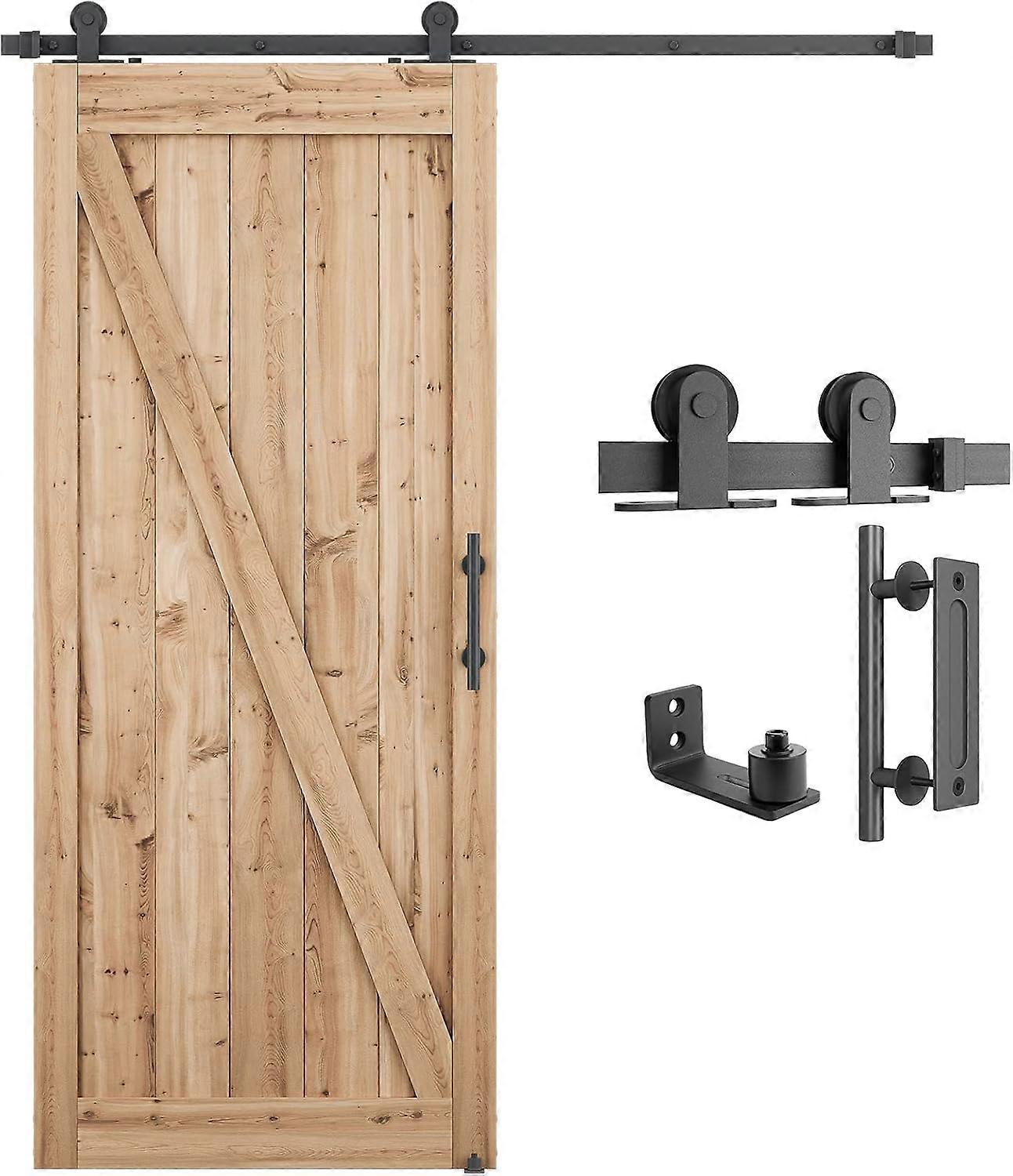 6 FT Top Mount Sliding Barn Door Hardware Kit Whole Set,