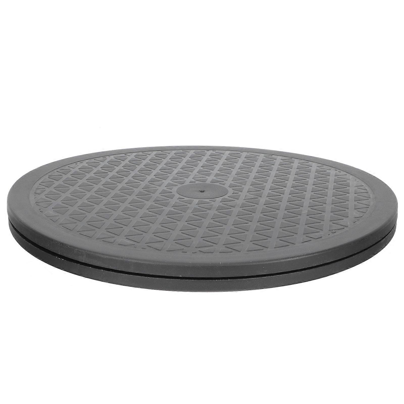 Black Rotating Turntable Organizer for Kitchen Cabinet Storage with Heavy Loading Capacity and Smooth Surface 29.5cm