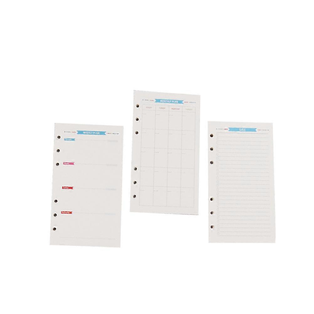 Loose-leaf Filler Papers for Writing 3 Sets 6-Hole A6 Size Assorted Colors