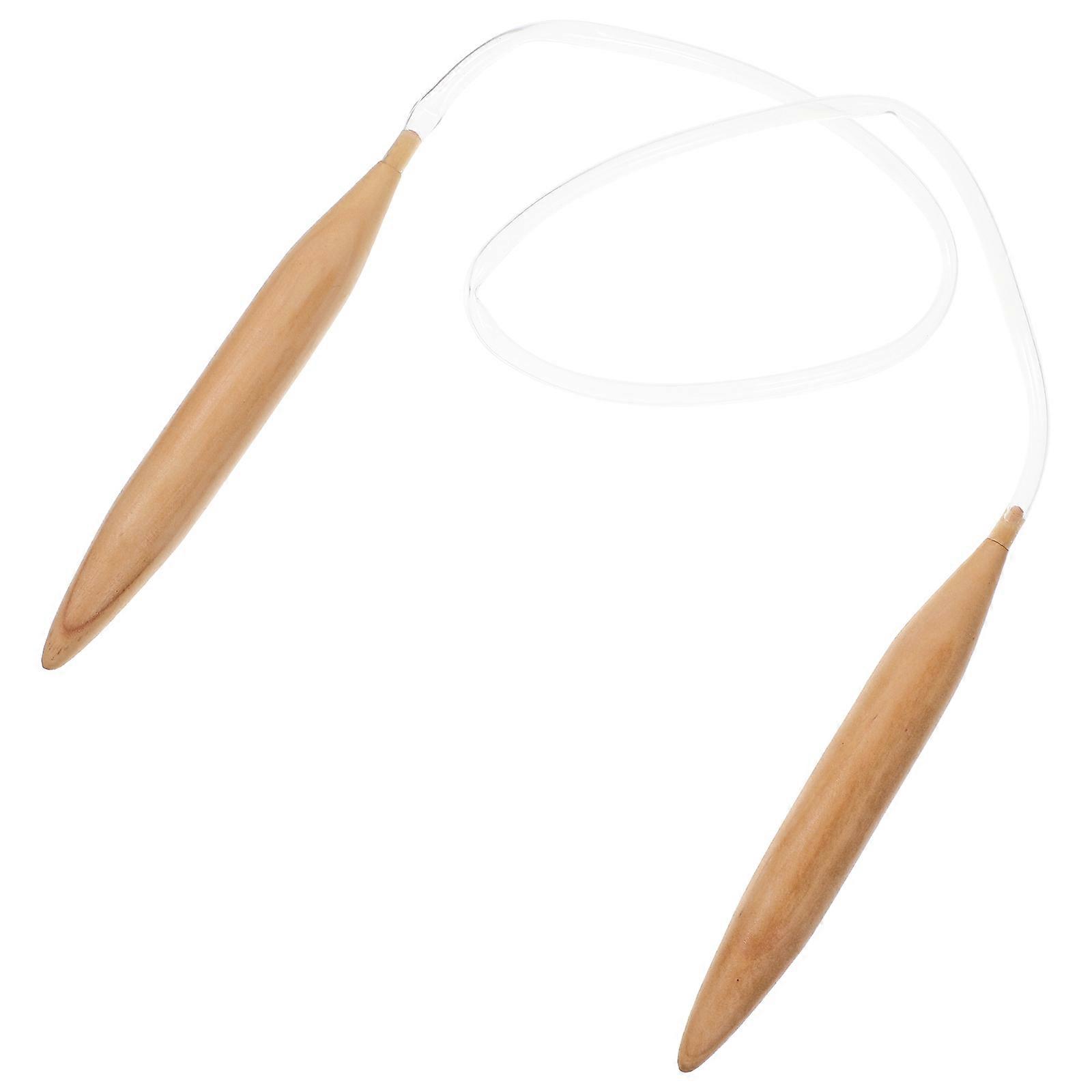 Khaki Wooden Circular Knitting Needle for Easy Sewing and DIY Projects, Multifunctional and Smooth, Size 16"